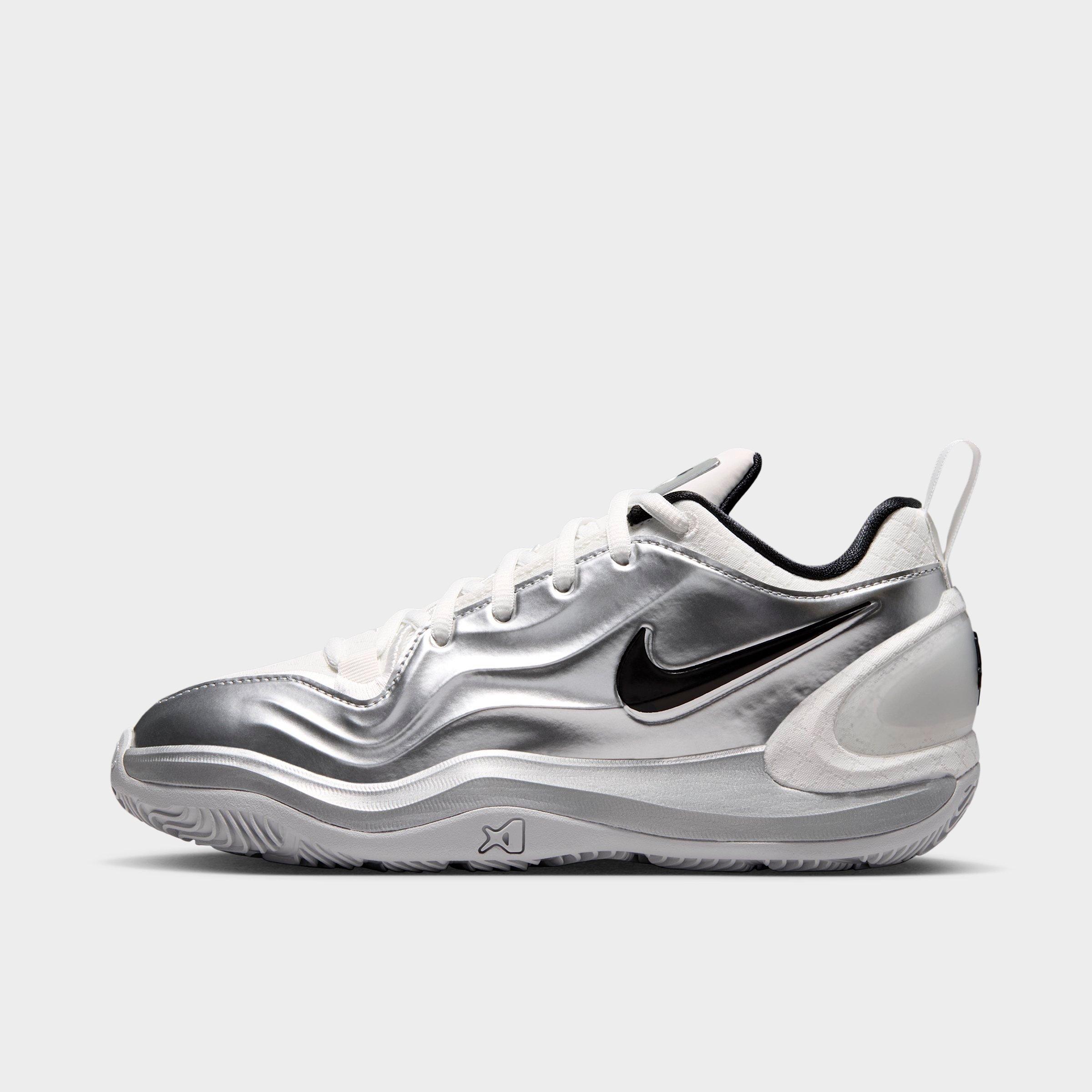 Nike Big Kids A'Two A'ja Wilson Basketball Shoes in Summit White/Metallic Silver/Black Size: 5.5