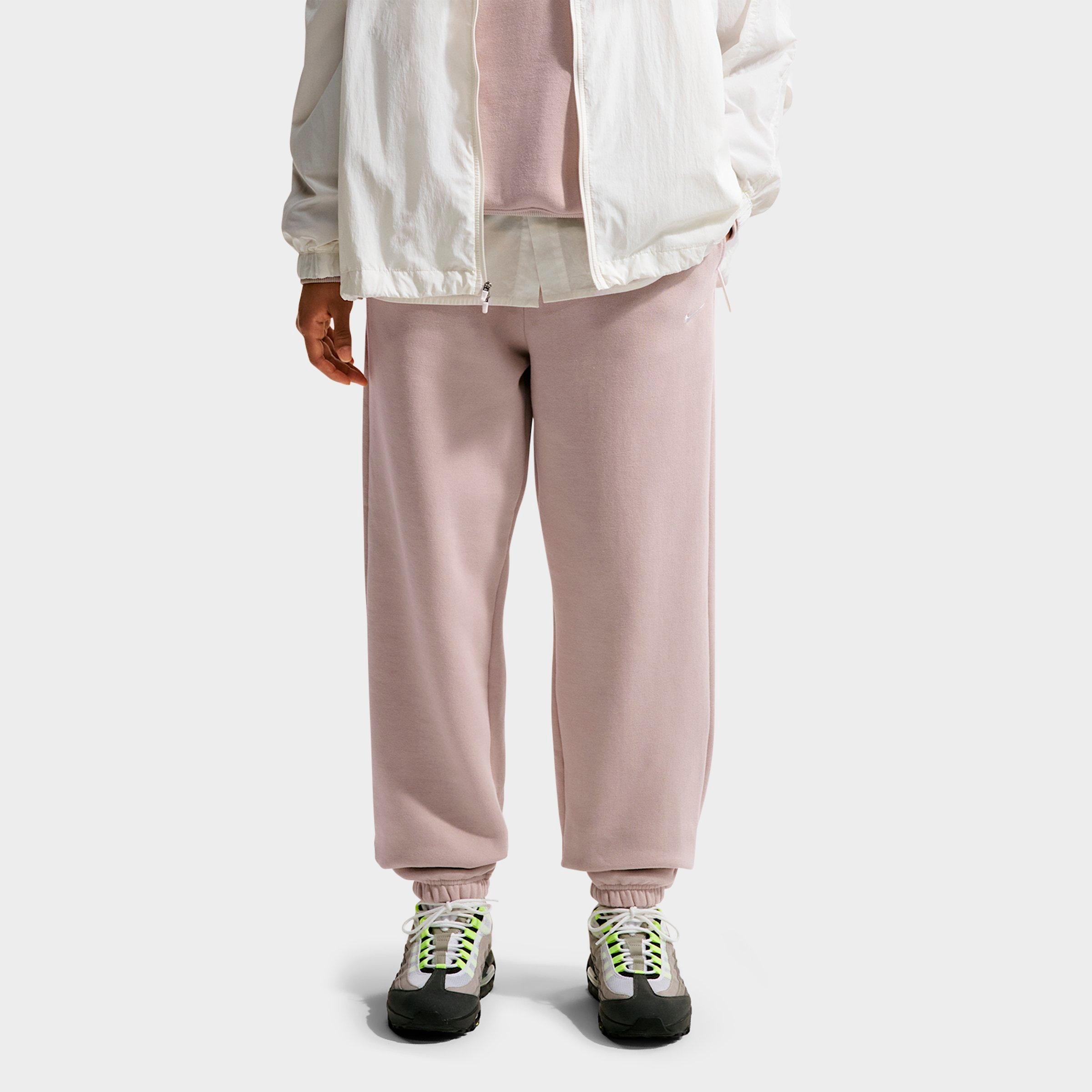 Nike Women's Studio Fleece Medium-Weight High-Rise Oversized Cuffed Pants in Cream II/Sail Size: XS