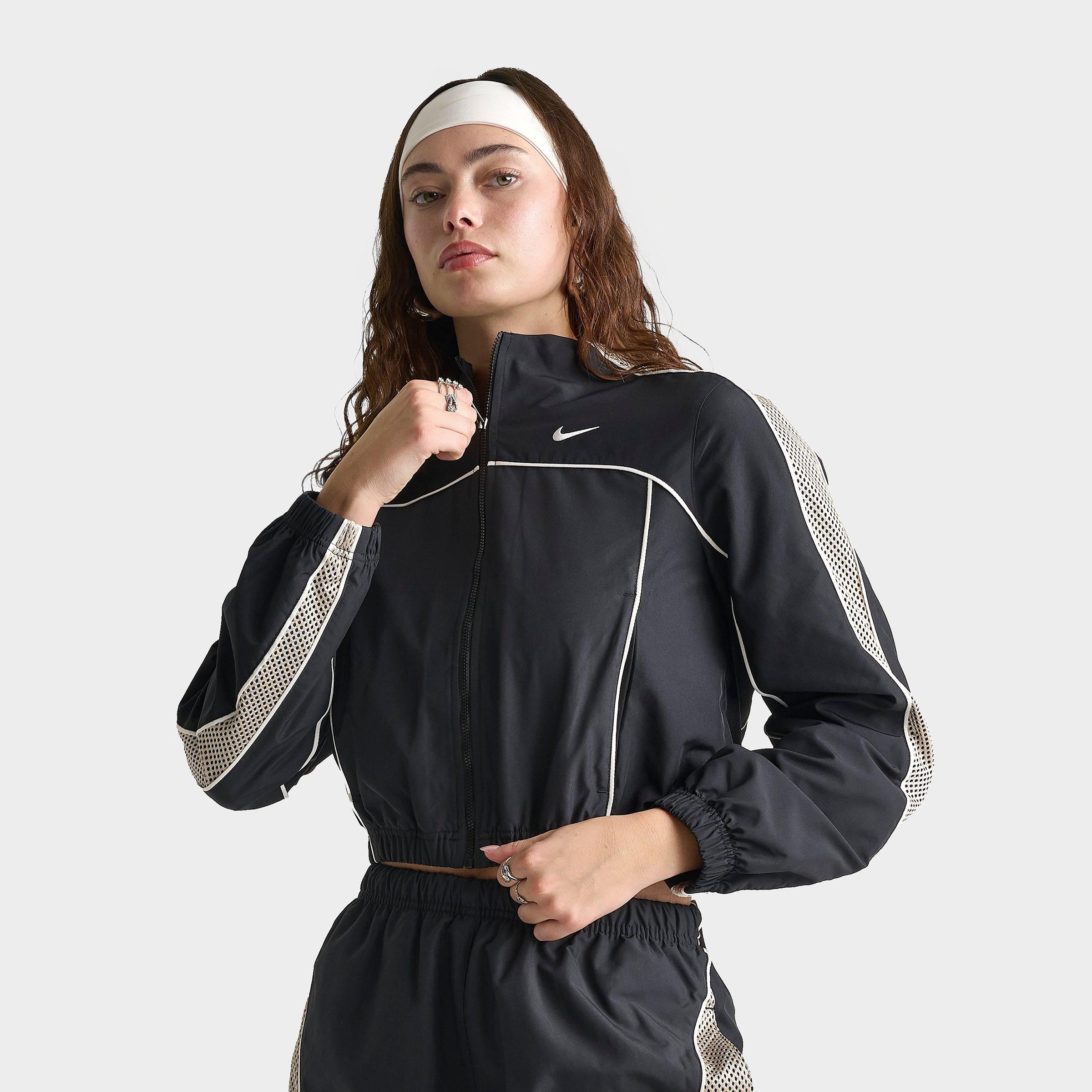 Nike Women's Sportswear Woven Mesh Mock-Neck Full-Zip Jacket