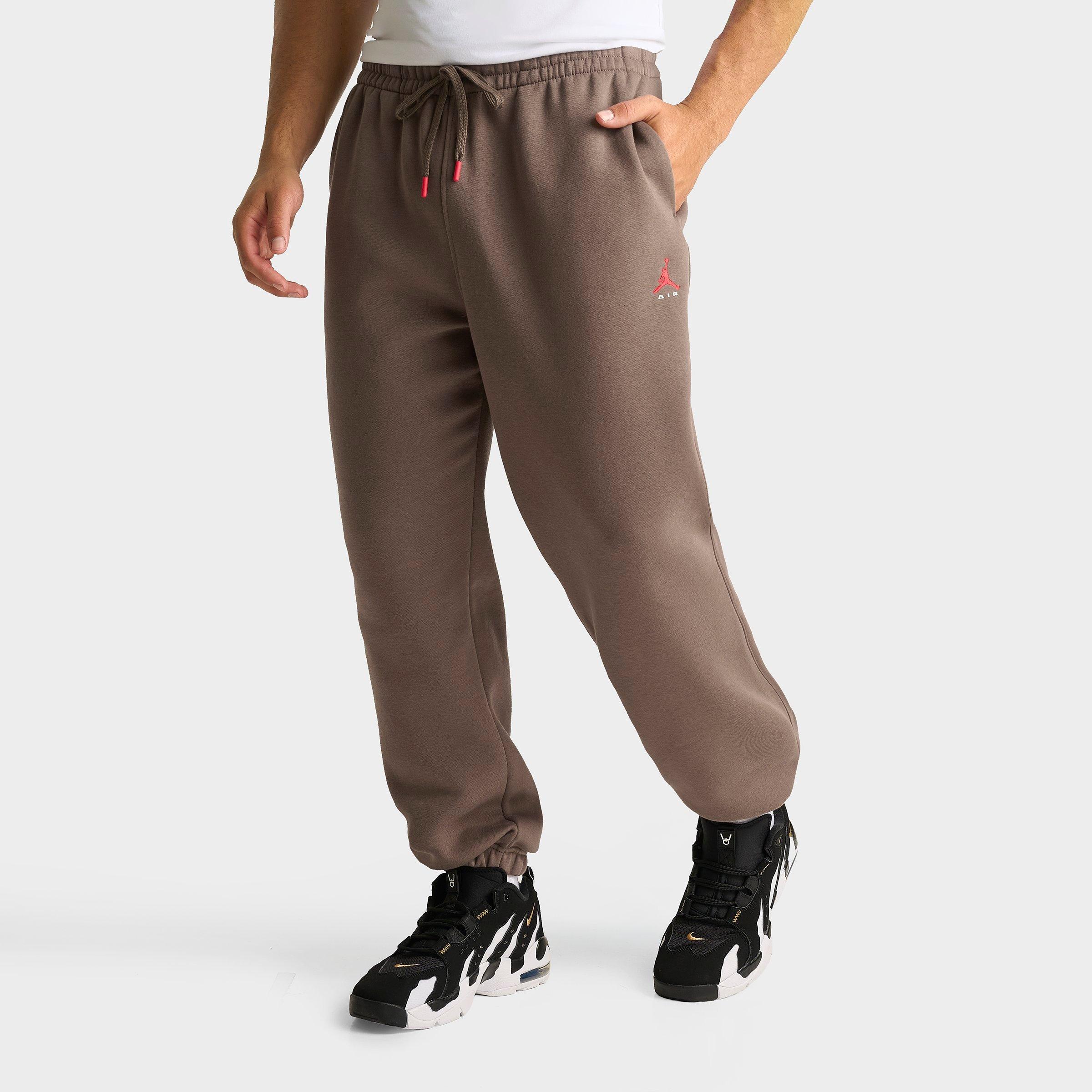 Jordan Men's Brooklyn Jumpman Air French Terry Jogger Pants in Palomino/University Red Size: 2XL
