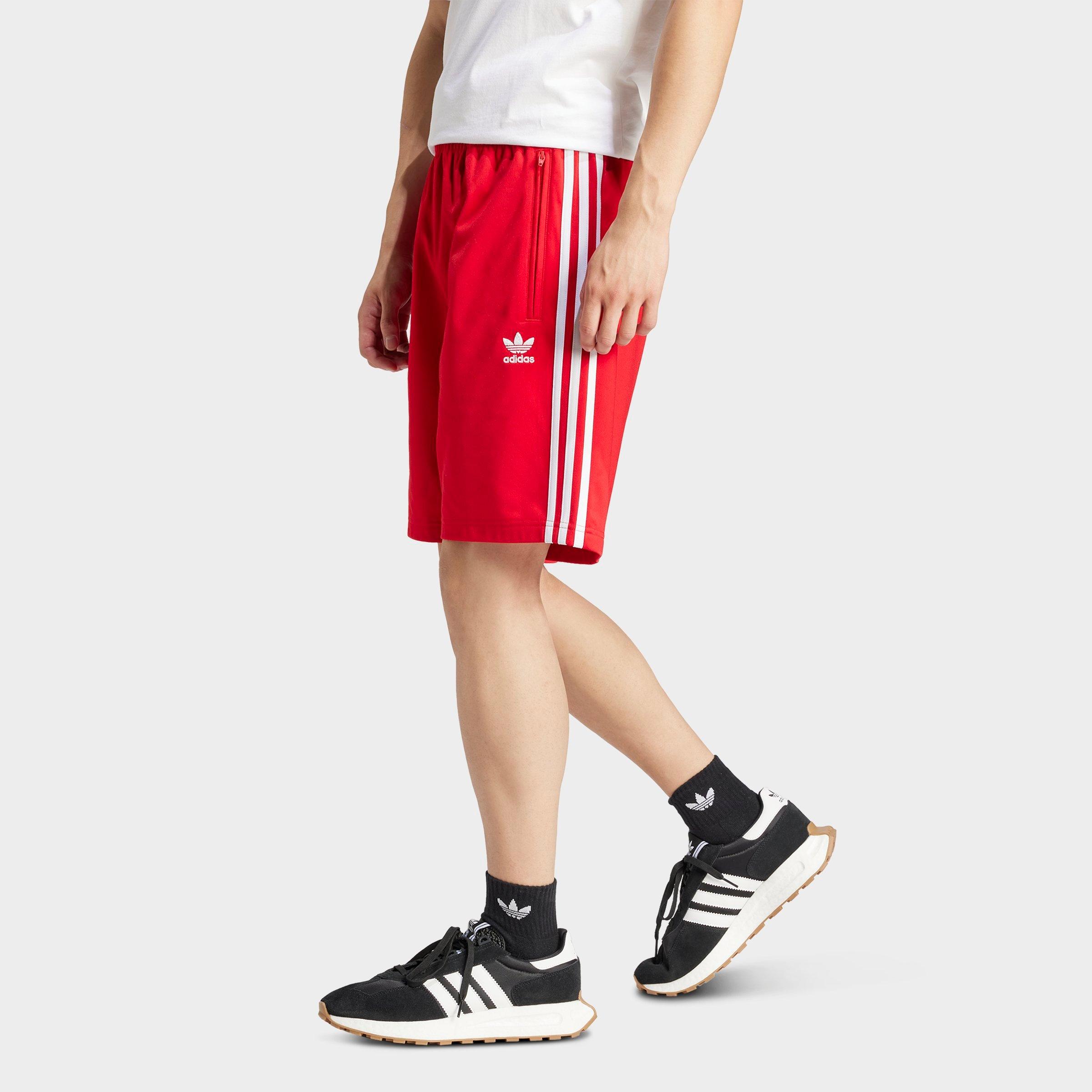 adidas Men's Originals adicolor Firebird Casual Shorts in Better Scarlet/White Size: Small
