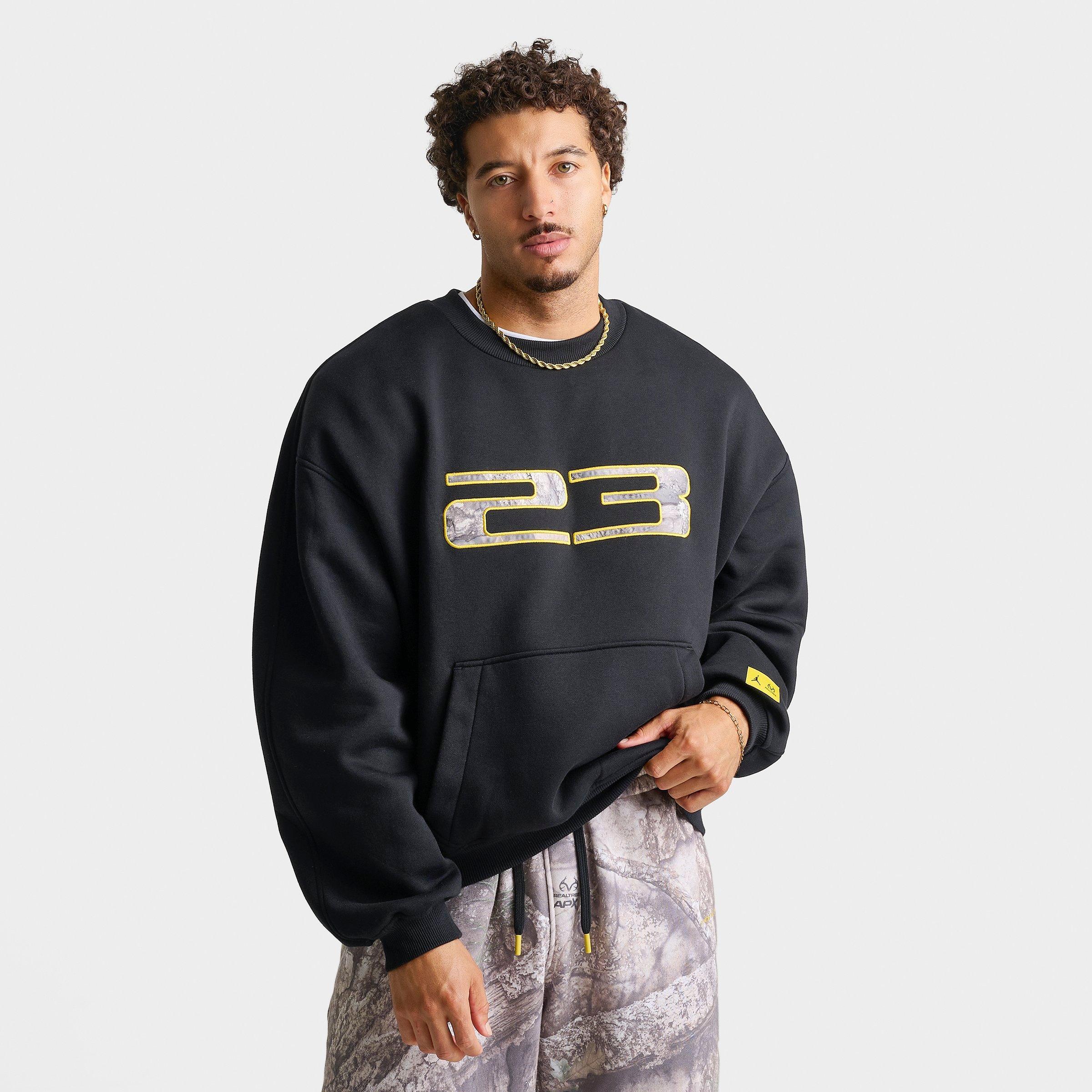 Jordan Men's Brooklyn Realtree Crewneck Sweatshirt in Black/Bright Citron Size: Medium