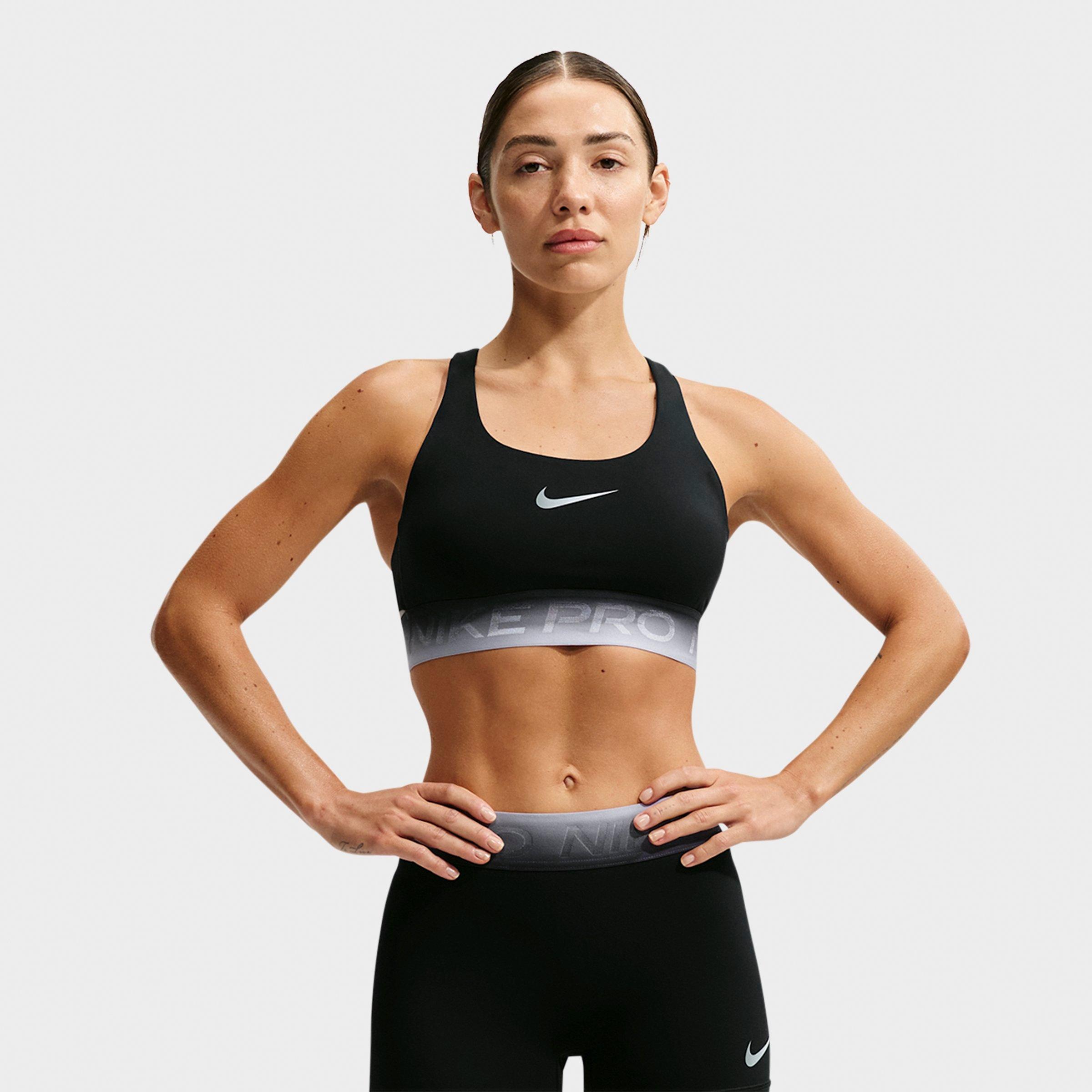 Nike Women's Pro Light Support Non-Padded Sports Bra in Black/Ghost Size: Medium