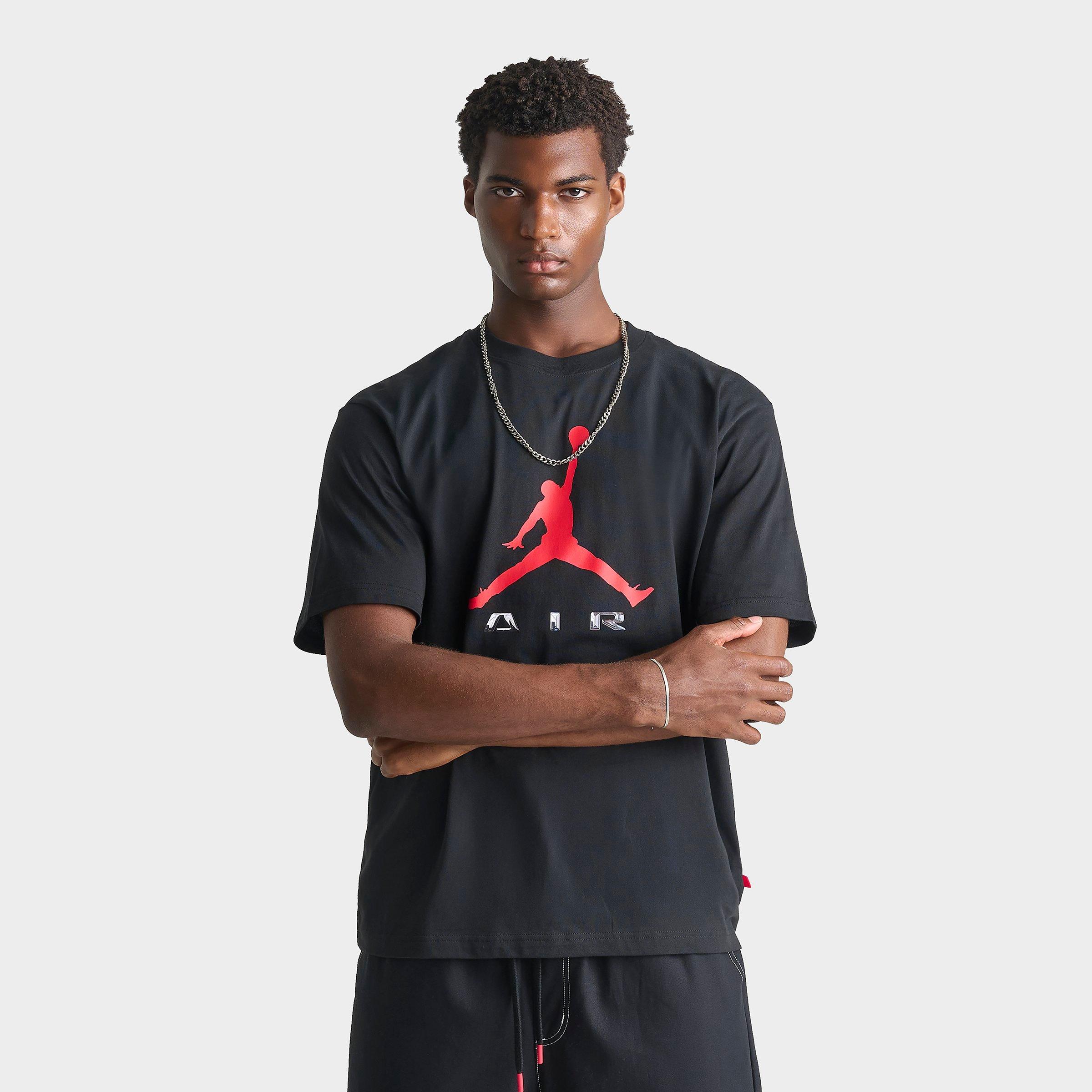 Jordan Men's Brooklyn Logo Chrome T-Shirt in Black/University Red Size: Large
