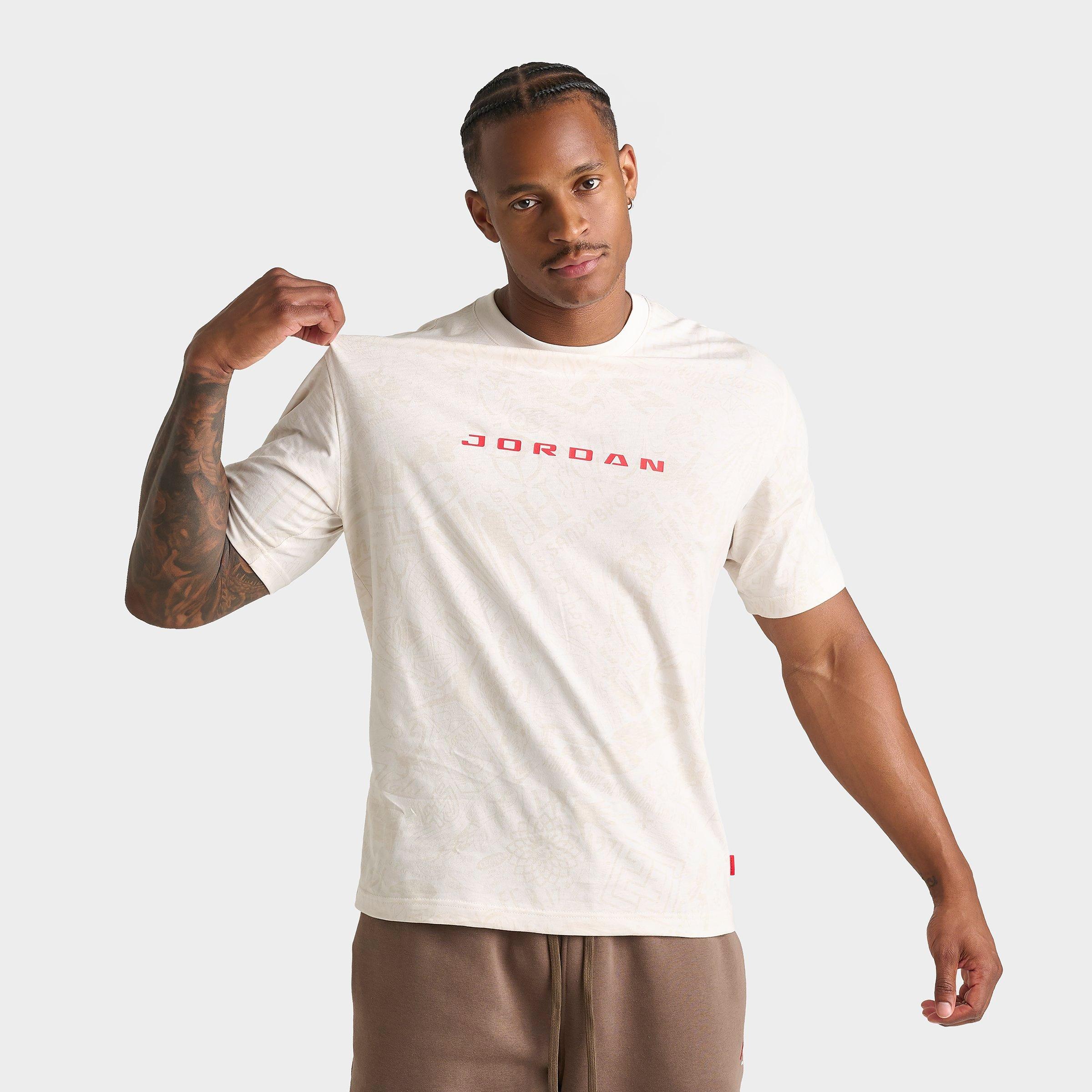 Jordan Men's Brooklyn Laser Graphic T-Shirt in Phantom/University Red Size: 2XL