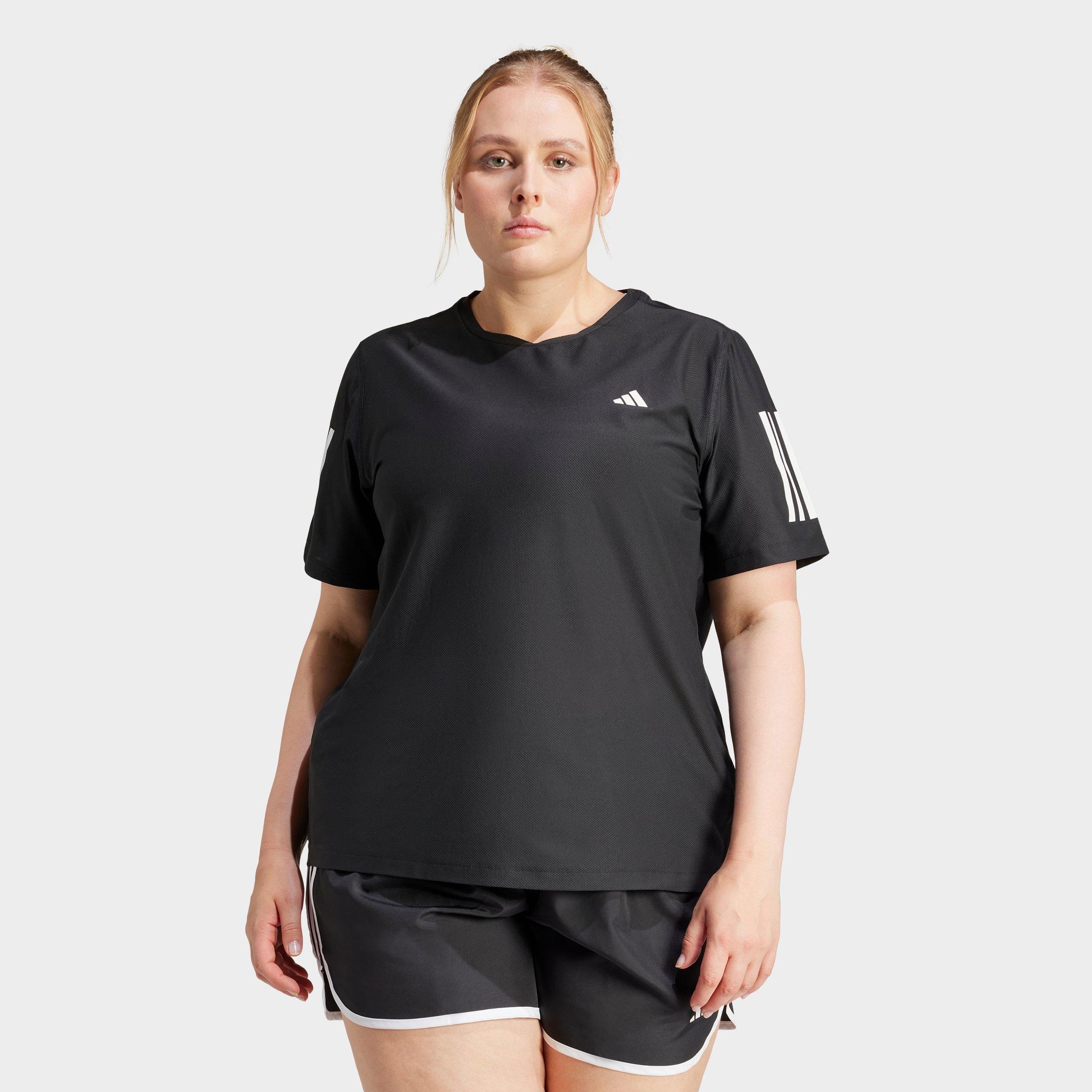 adidas Women's Own The Run T-Shirt (Plus Size) in Black Size: 4XL
