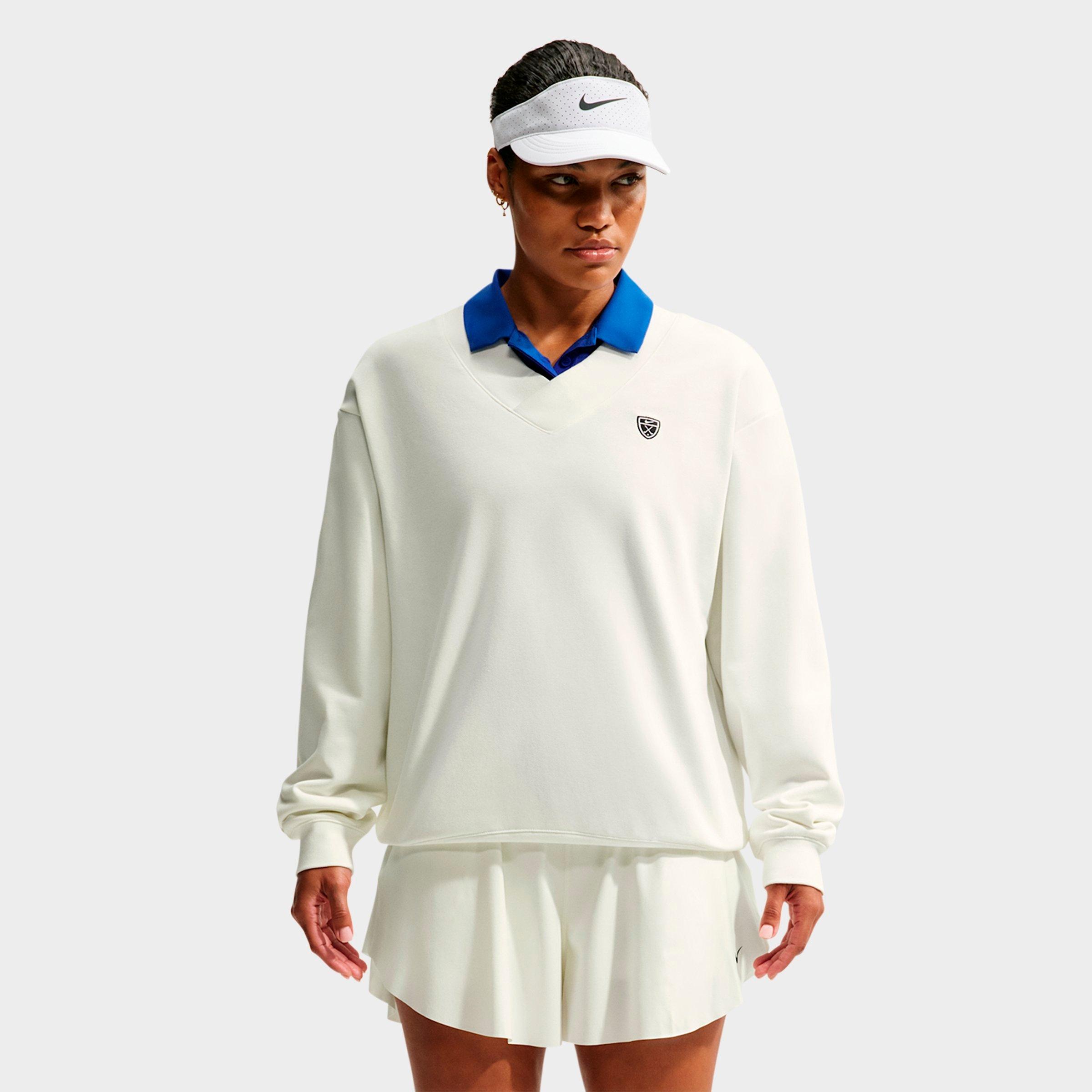 Nike Women's Fairway Fresh Dri-FIT Fleece Golf Sweatshirt in Sail/White Size: XL