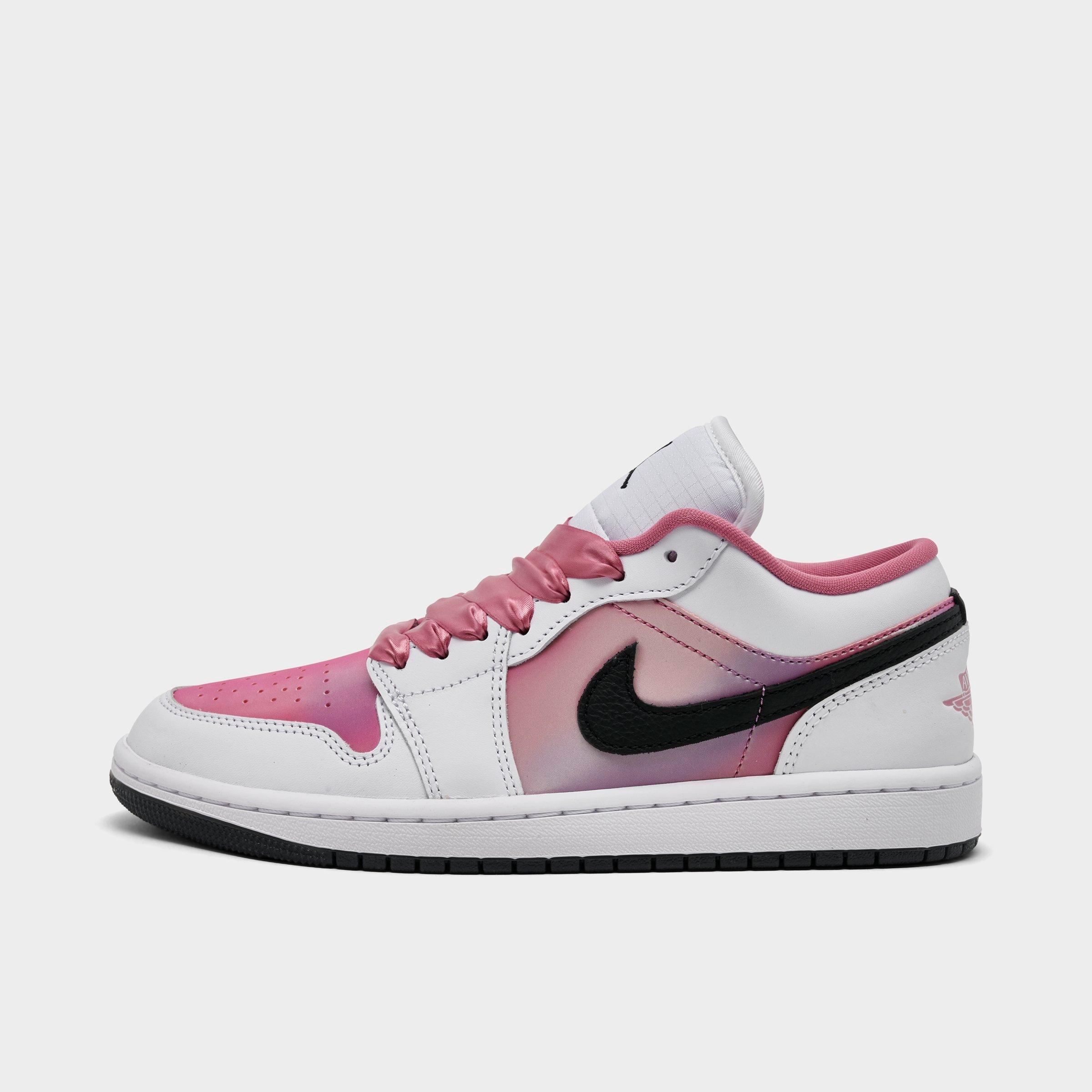 Jordan Women's Air Retro 1 Low SE Casual Shoes in White/Black/Desert Berry Size: 7.0