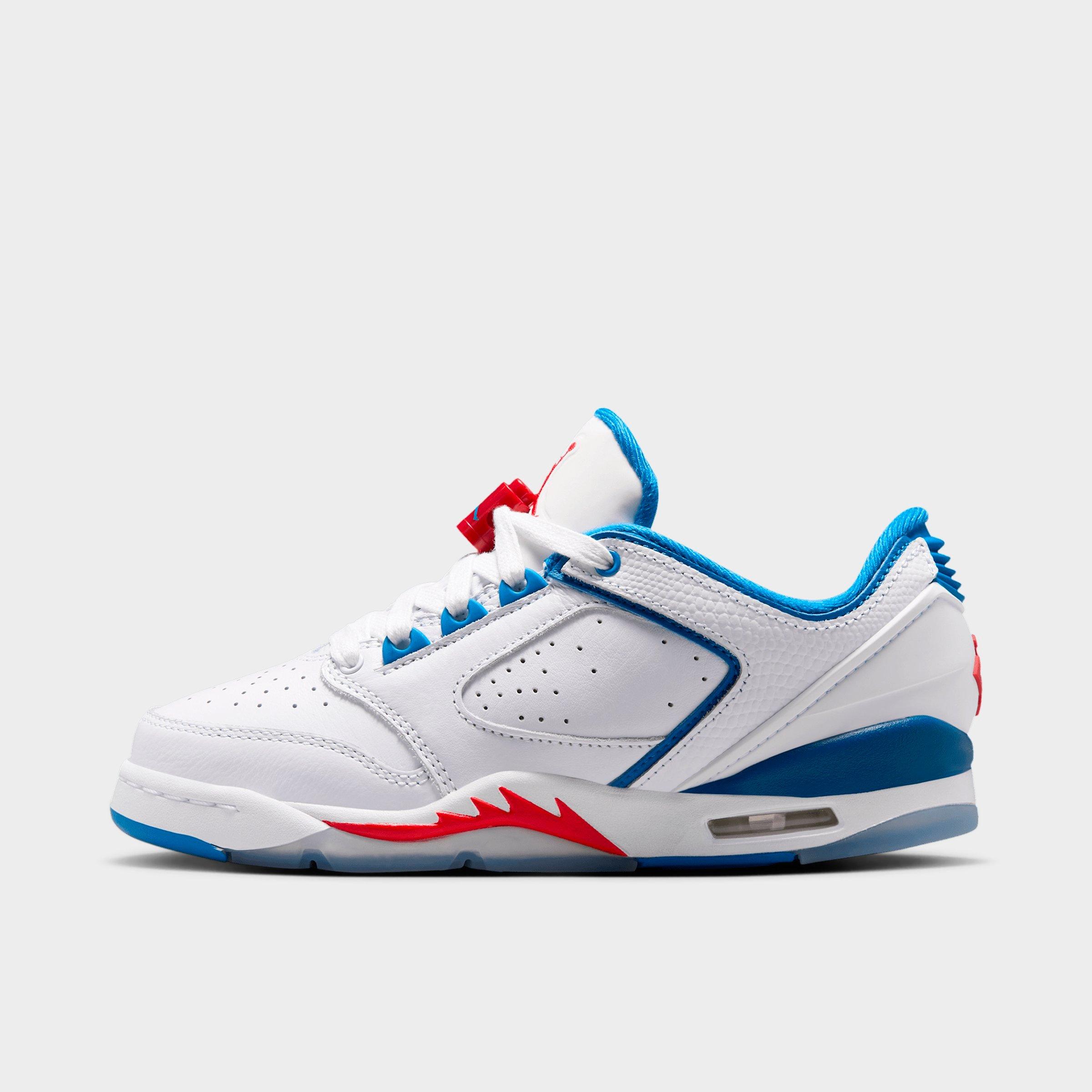 Jordan Big Kids Sixty Plus Low Casual Shoes in White/True Blue/Varsity Red Size: 6.5