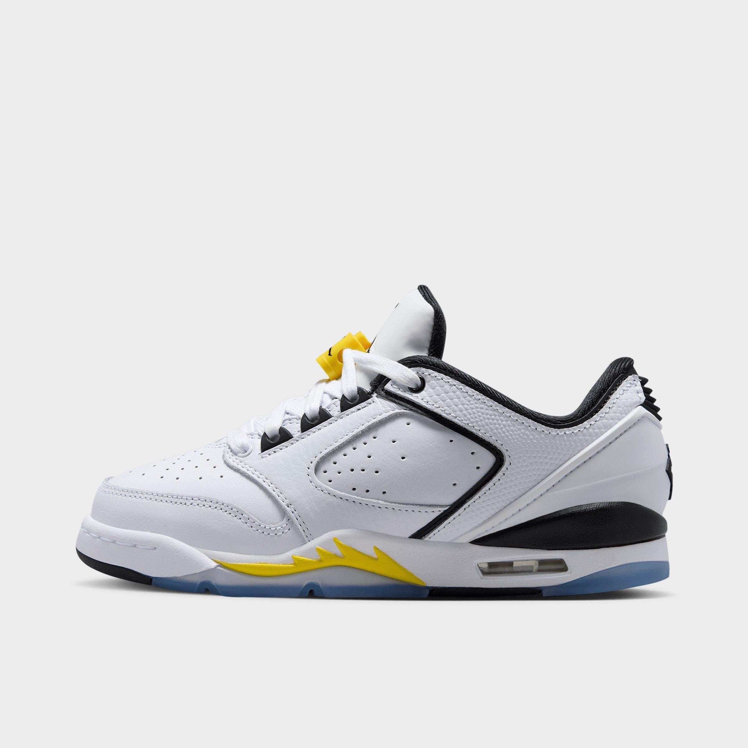 Jordan Big Kids Sixty Plus Low Casual Shoes in White/Tour Yellow/Black Size: 7.0