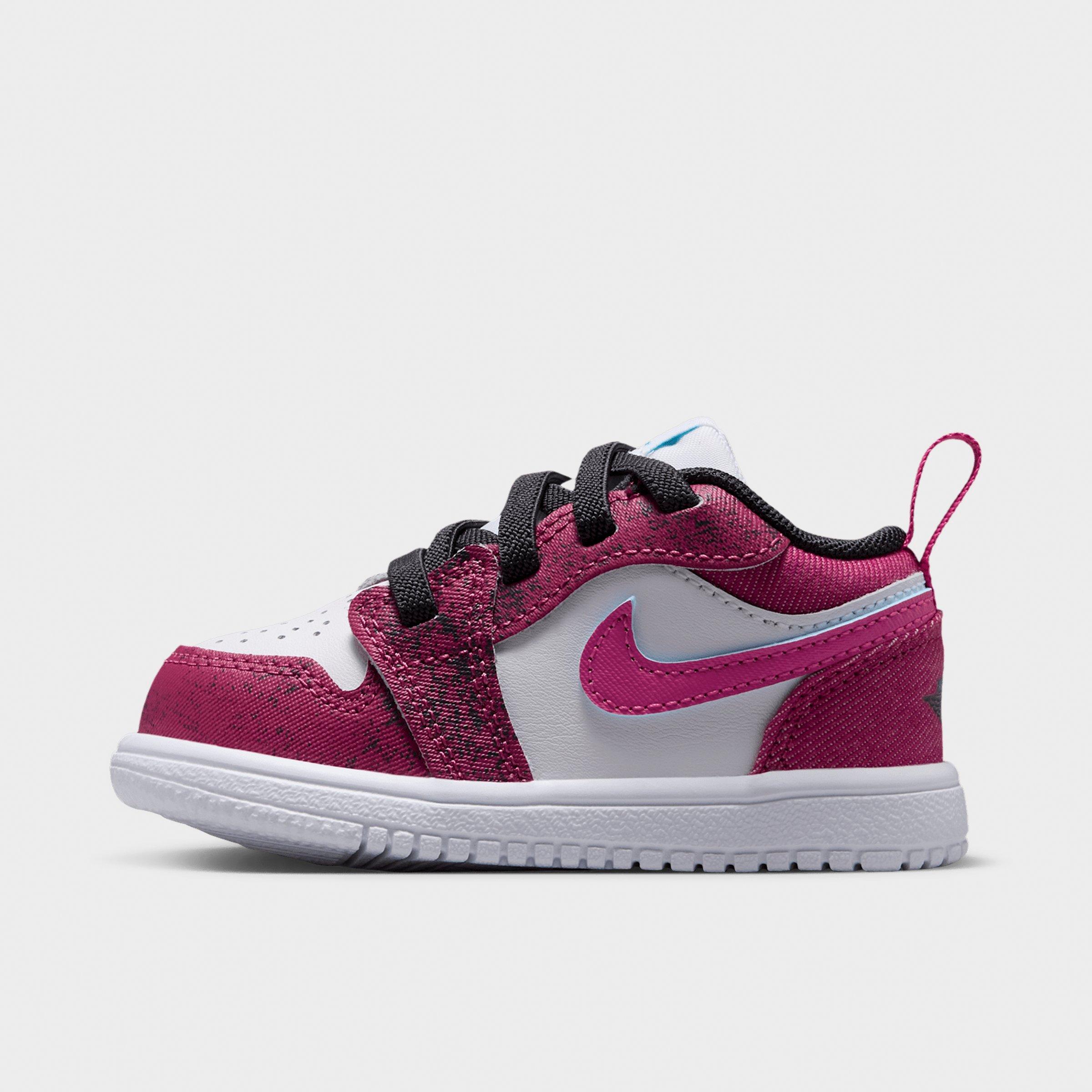 Jordan Kids Toddler Air Retro 1 Low Alt SE Casual Shoes in Sweet Beet/White/Baltic Blue Size: 3.0