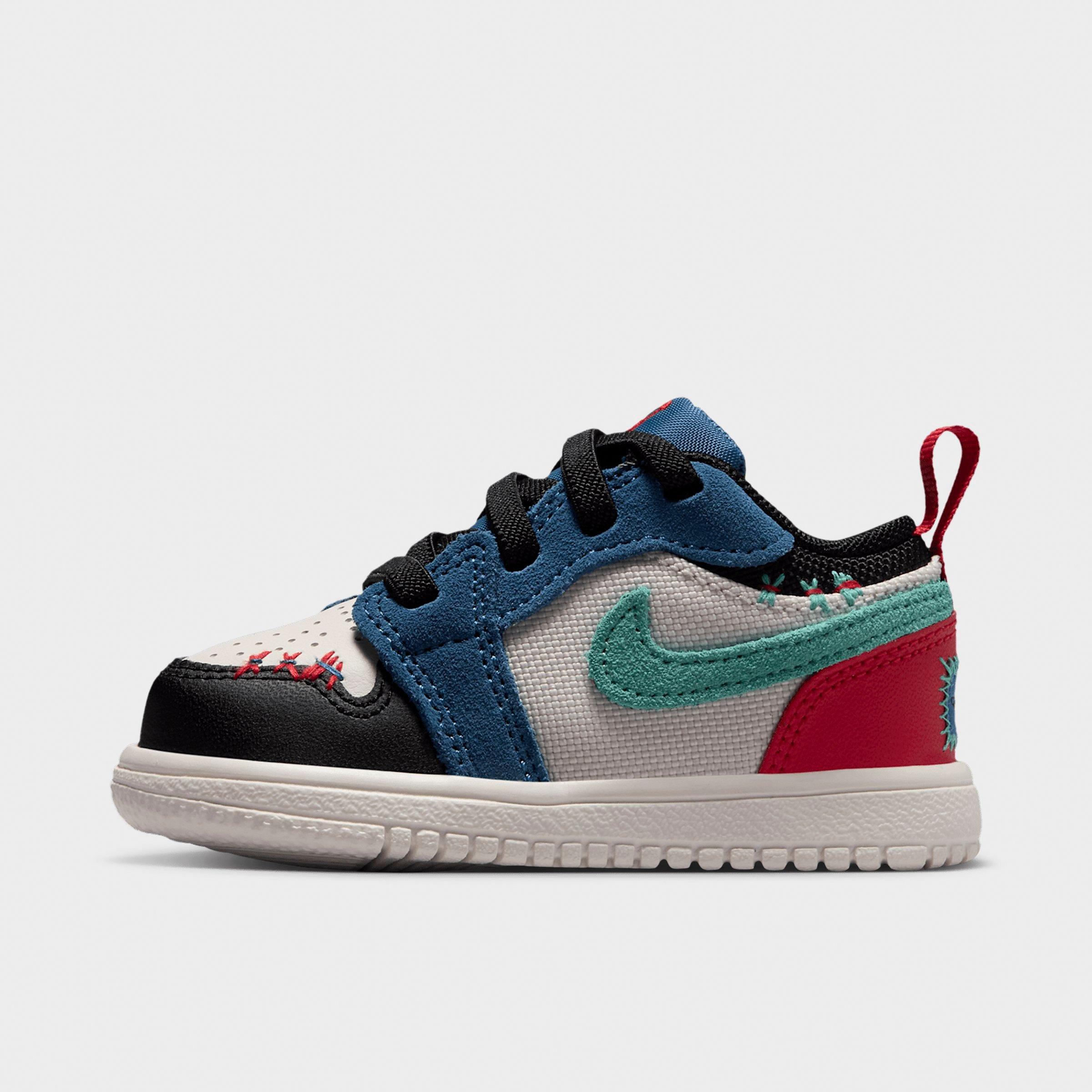 Jordan Kids Toddler Air Retro 1 Low Alt SE Casual Shoes in True Blue/University Red/Kinetic Green Size: 10.0