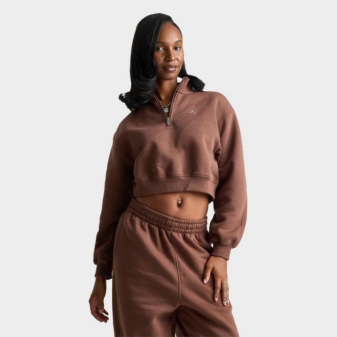 Women's Jordan Brooklyn Quarter-Zip Cropped Top