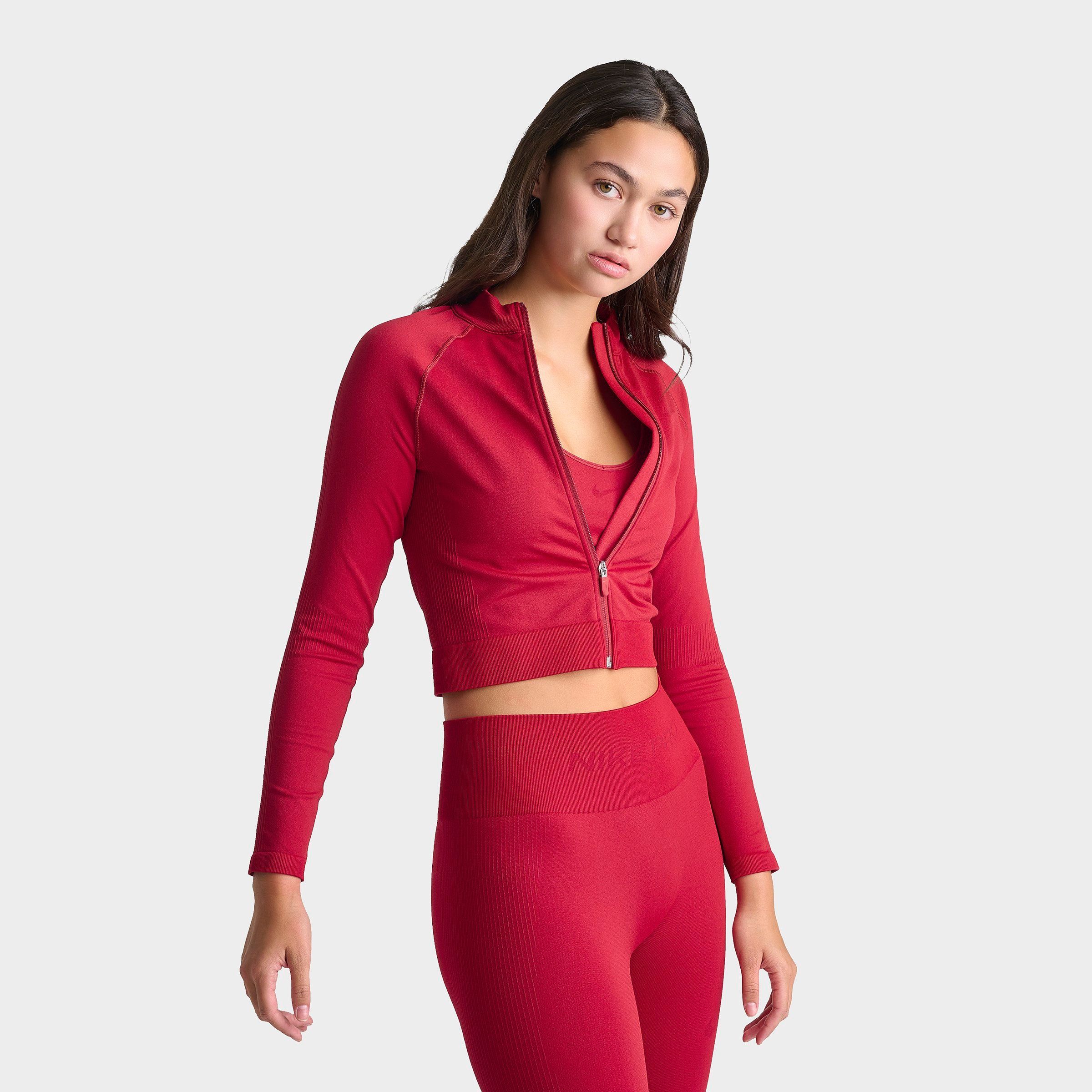Nike Women's Pro Seamless Cropped Full-Zip Training Top