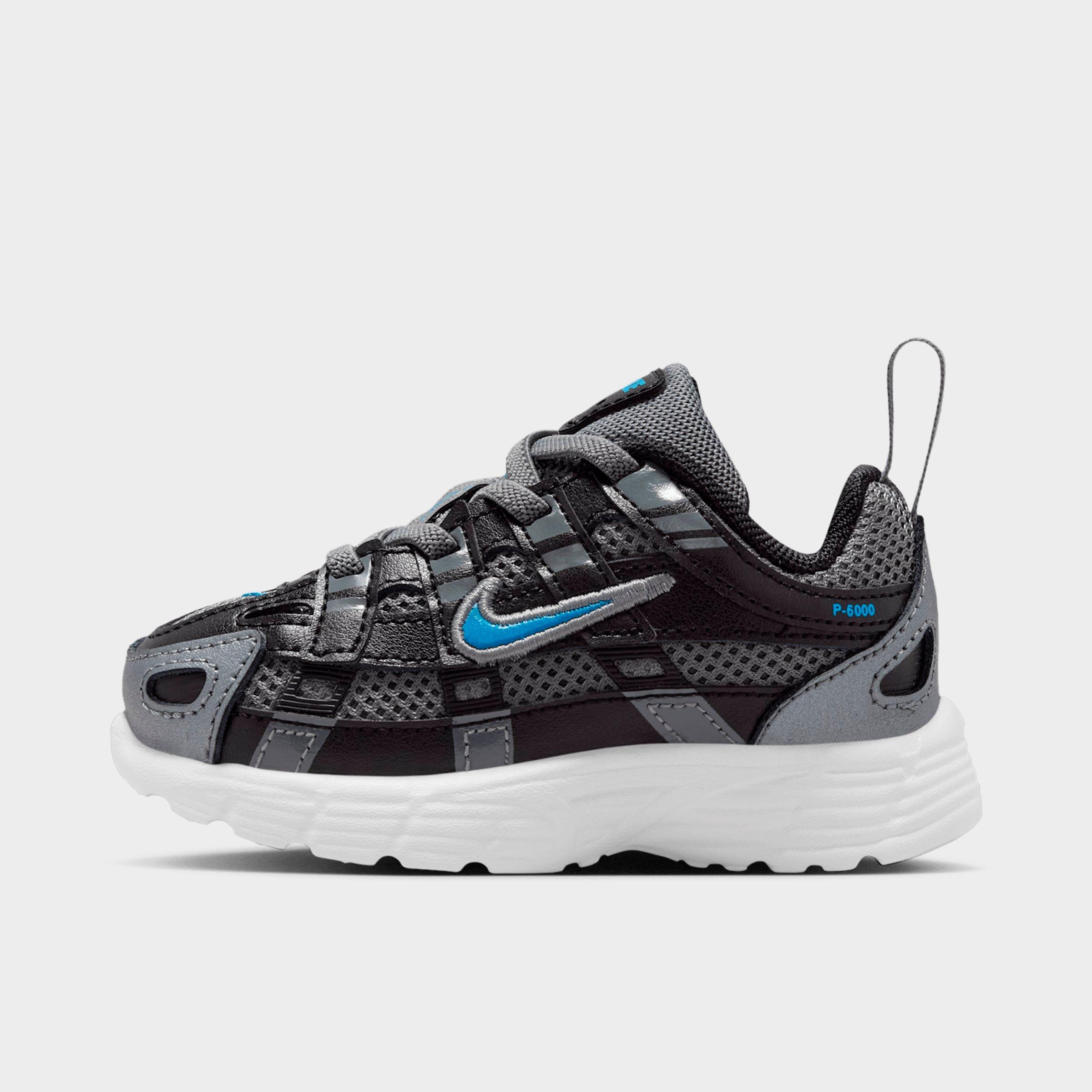 Nike Kids Toddler P-6000 Stretch Lace Casual Shoes in Smoke Grey/Black/Platinum Tint Size: 4.0