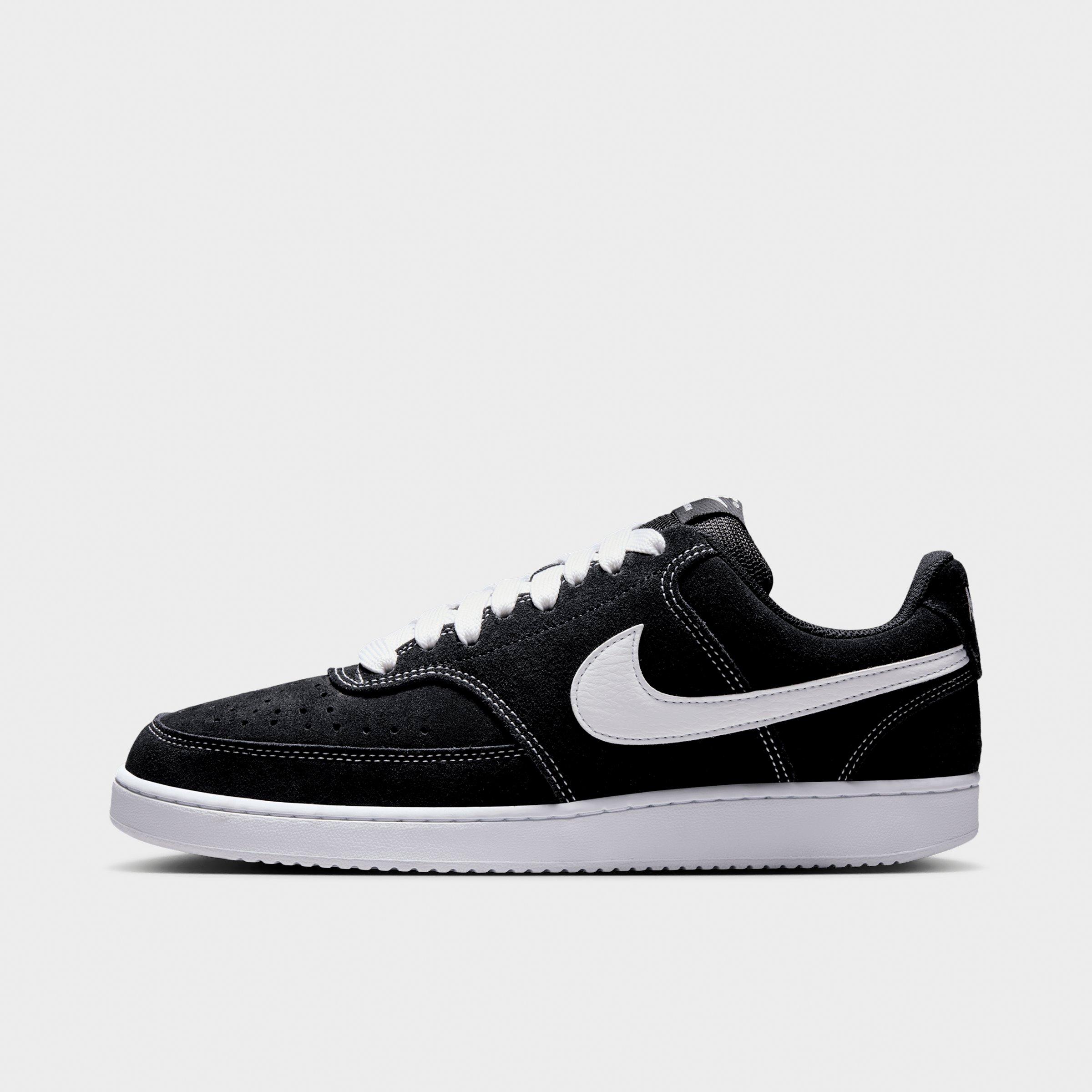 Nike Men's Court Vision Low FL Casual Shoes in Black/White Size: 9.0