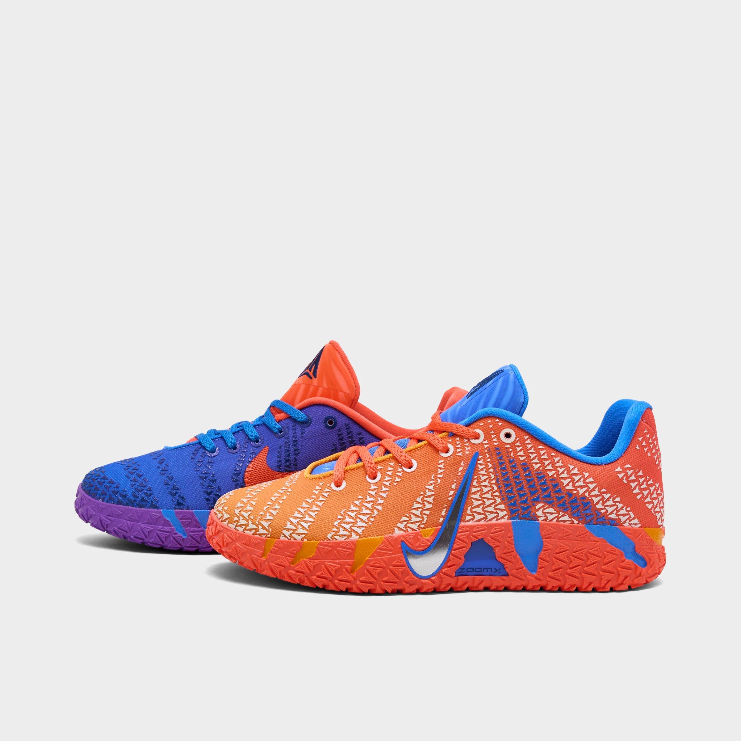 Nike Big Kids Ja 3 Basketball Shoes in Blue Crystal/Turf Orange/Midnight Navy Size: 4.5
