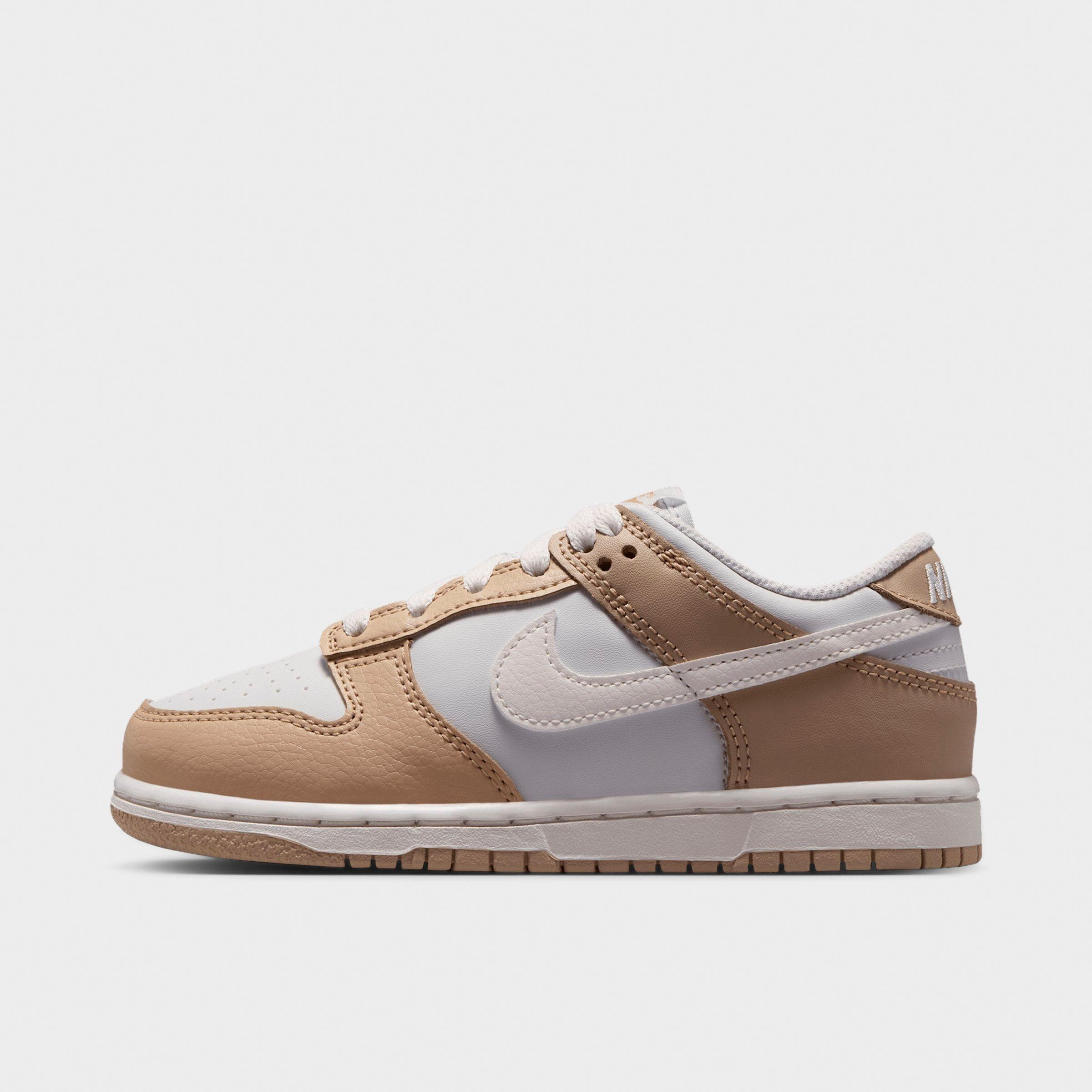 Nike Little Kids Dunk Low Casual Shoes in Linen/Platinum Tint/Sail Size: 2.5