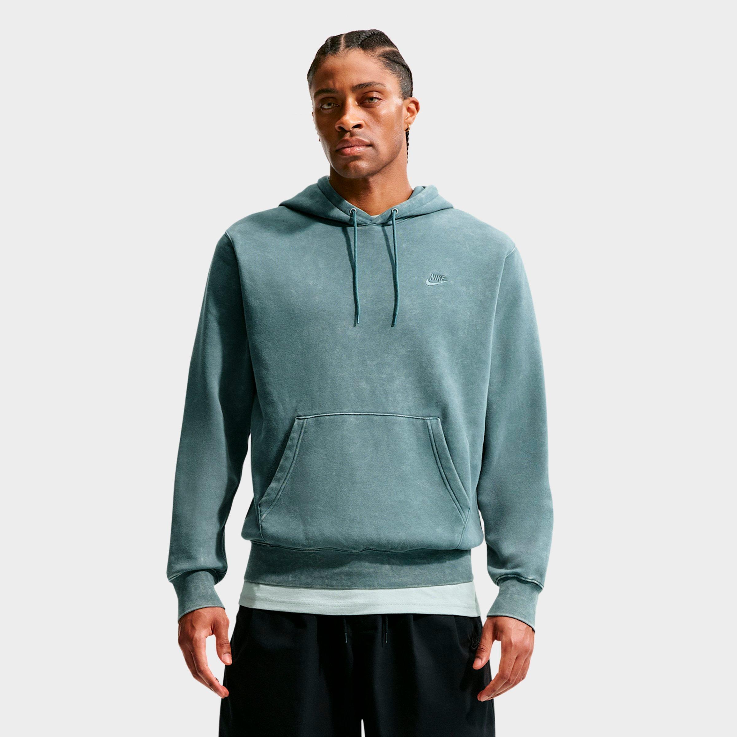 Nike Men's Sportswear Club Washed Fleece Hoodie in Mineral Slate/Mineral Slate Size: 2XL
