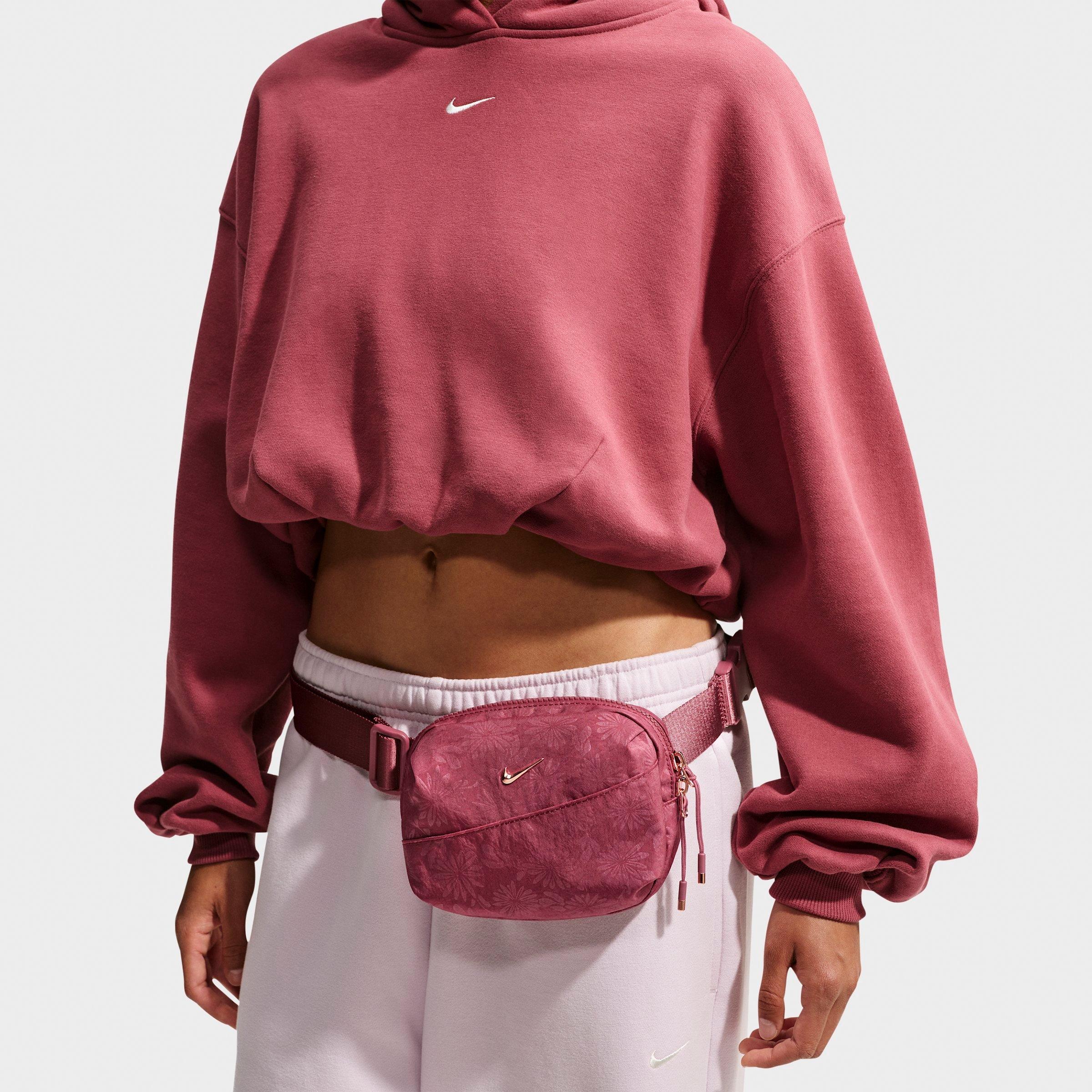 Nike Women's Aura Floral Waistpack (2L) in Pink Smoke/Pink Smoke/Rose Gold