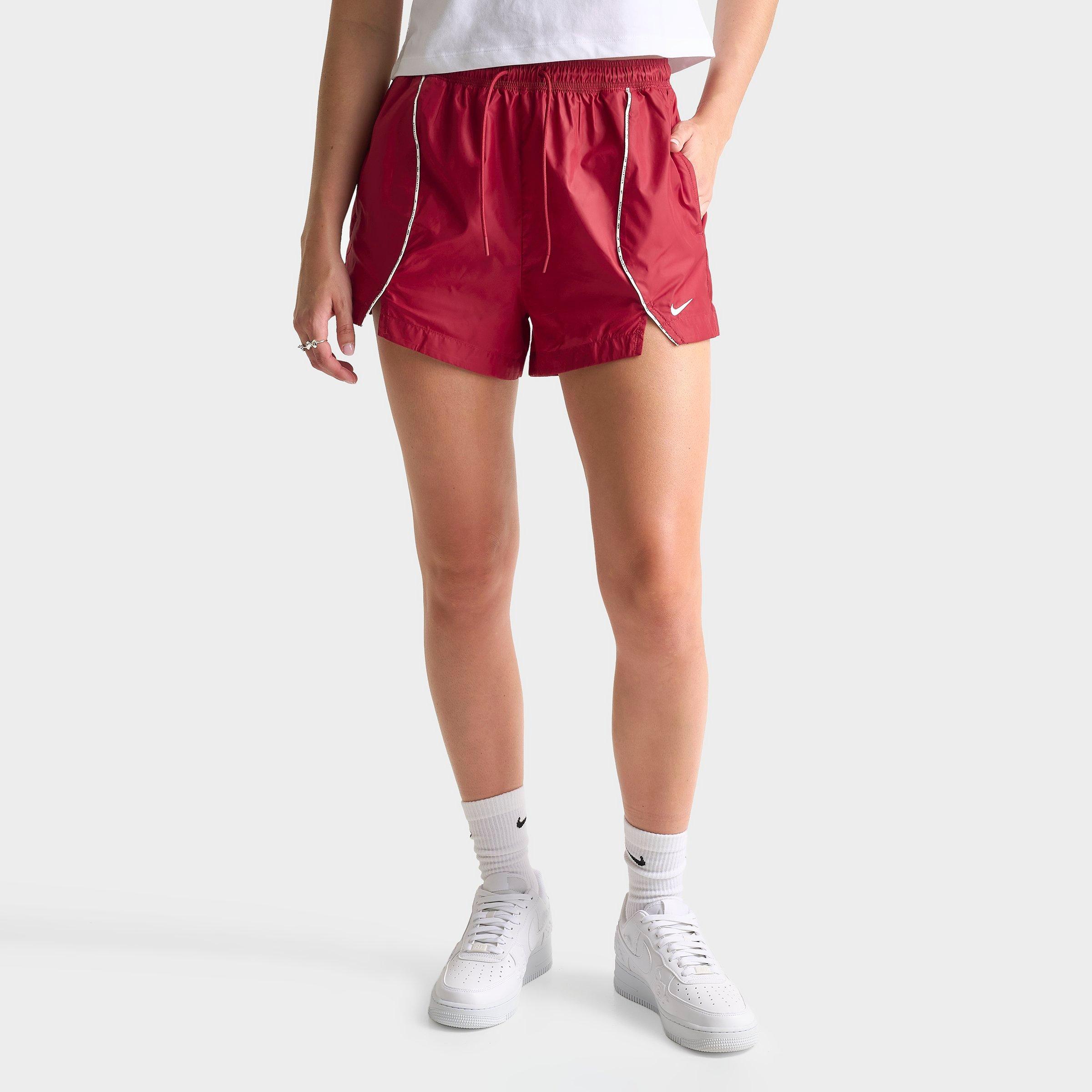 Nike Women's Sportswear Loose Mid-Rise Repel Woven Shorts in Tough Red/Sail Size: Small