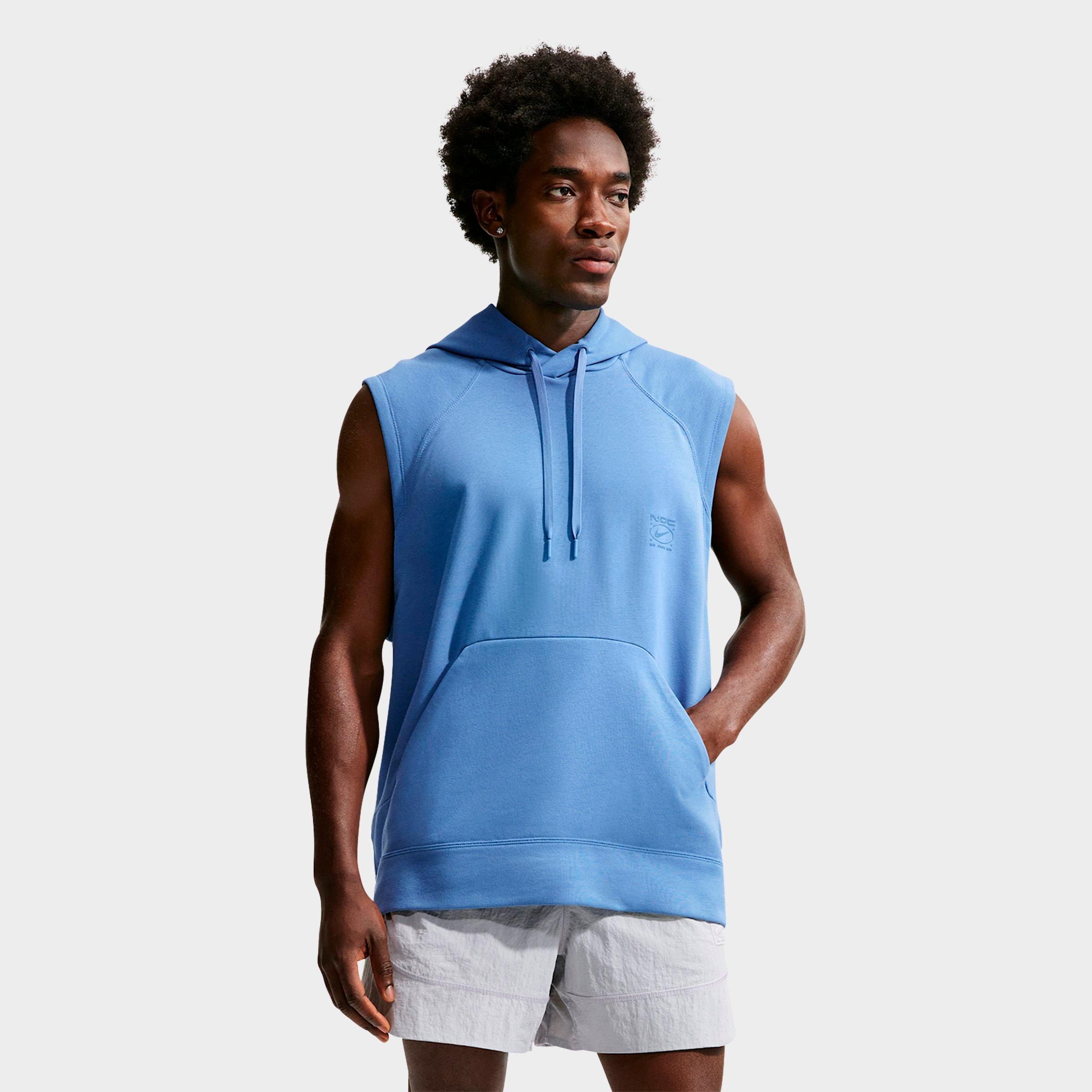 Nike Men's N. A.C. Dri-FIT Fleece Sleeveless Training Hoodie in Indigo Storm/Indigo Storm Size: Medium