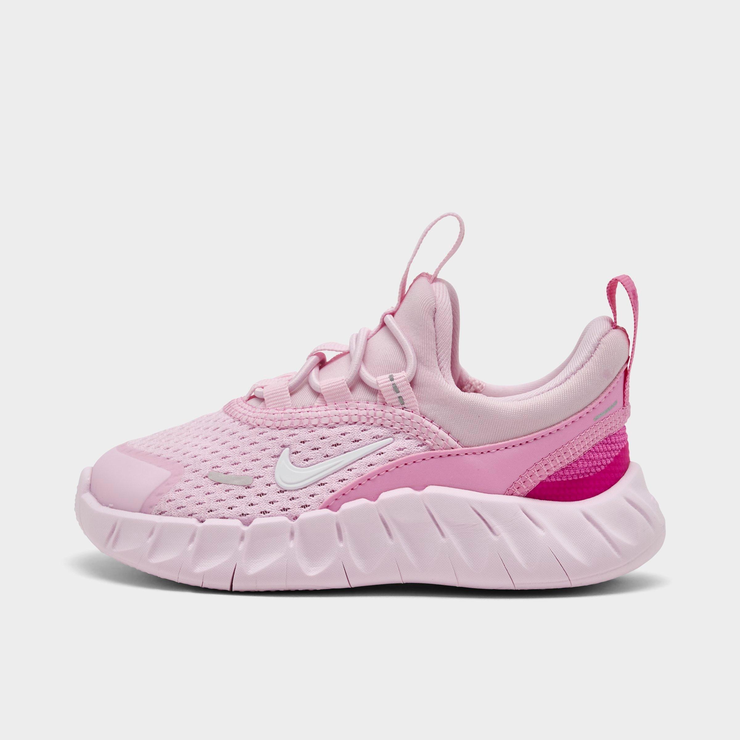 Nike Kids Toddler Free Ride Stretch Lace Running Shoes in Pink Rise/Playful Pink/Bleached Lilac Size: 10.0