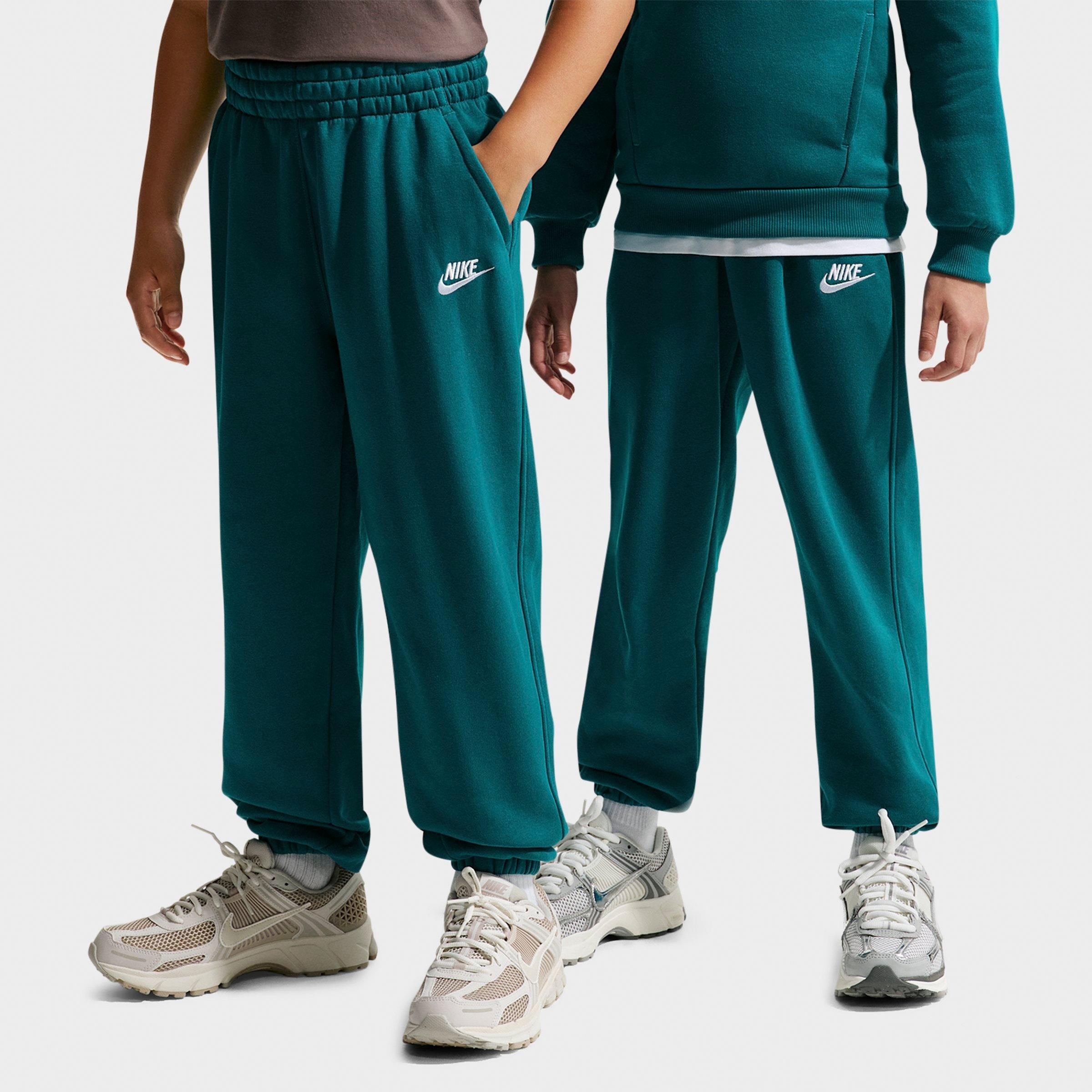 Nike Big Kids Sportswear Club Fleece Loose Jogger Pants in Bright Spruce/White Size: Large