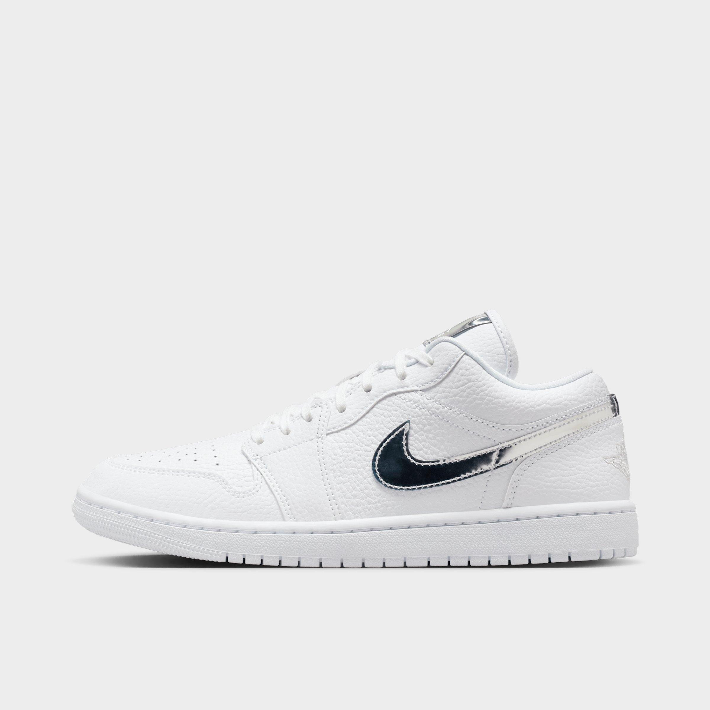 Jordan Women's Air 1 Low LE Casual Shoes in White/Metallic Silver Size: 11.5