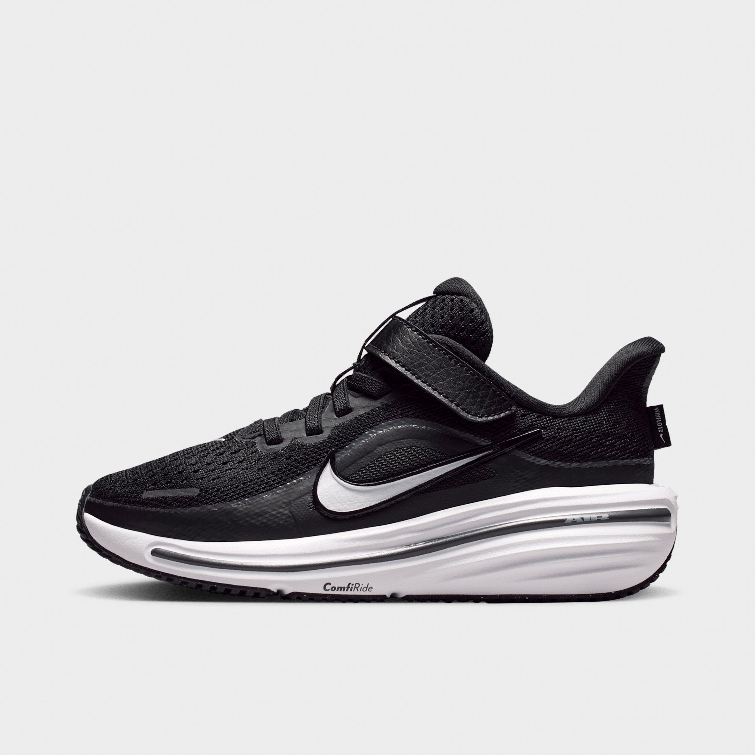 Nike Little Kids Winflo 12 Road Running Sneakers in Black/Dark Smoke Grey/White Size: 2.5
