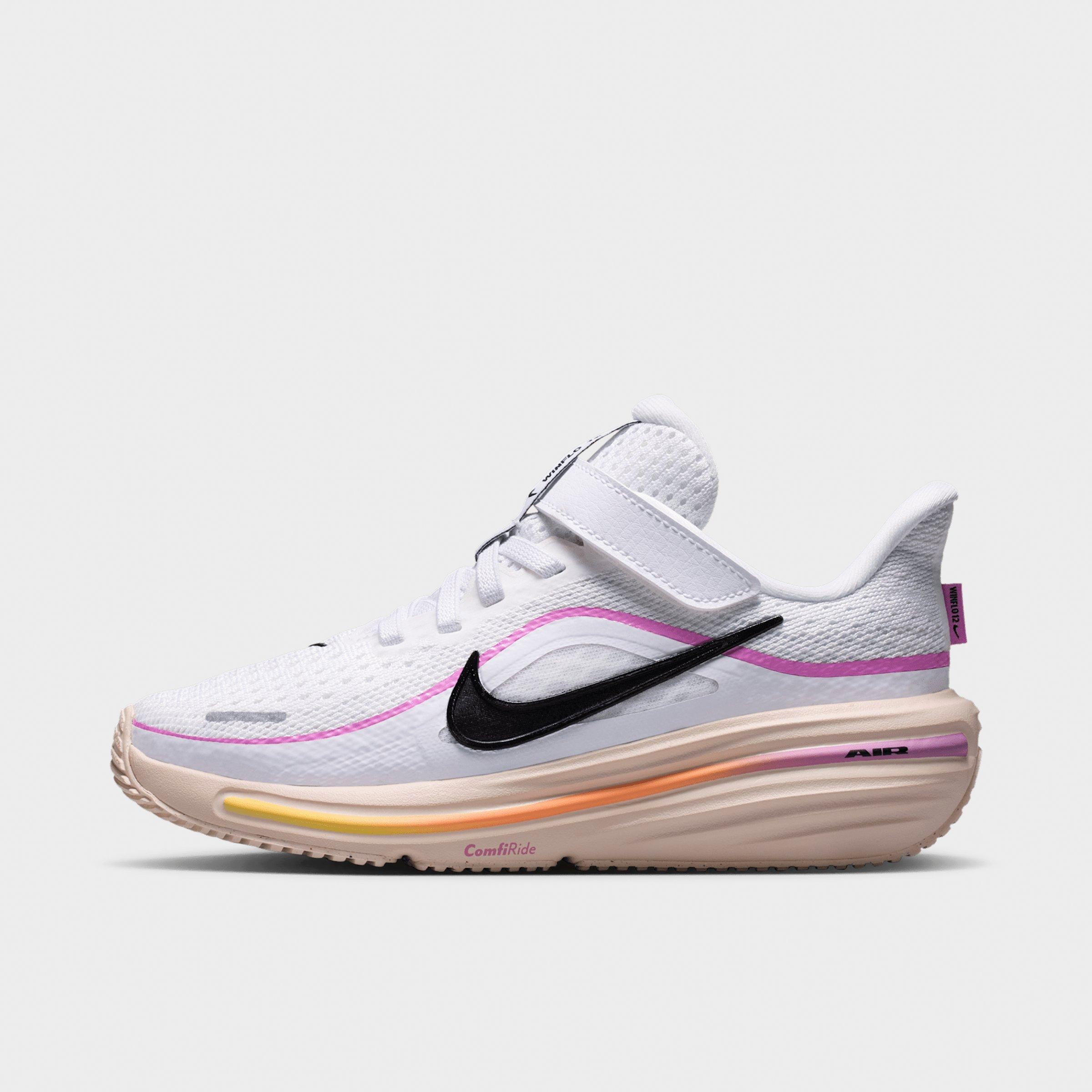 Nike Little Kids Winflo 12 Road Running Shoes in White/Light Magenta/Chalk Size: 11.0