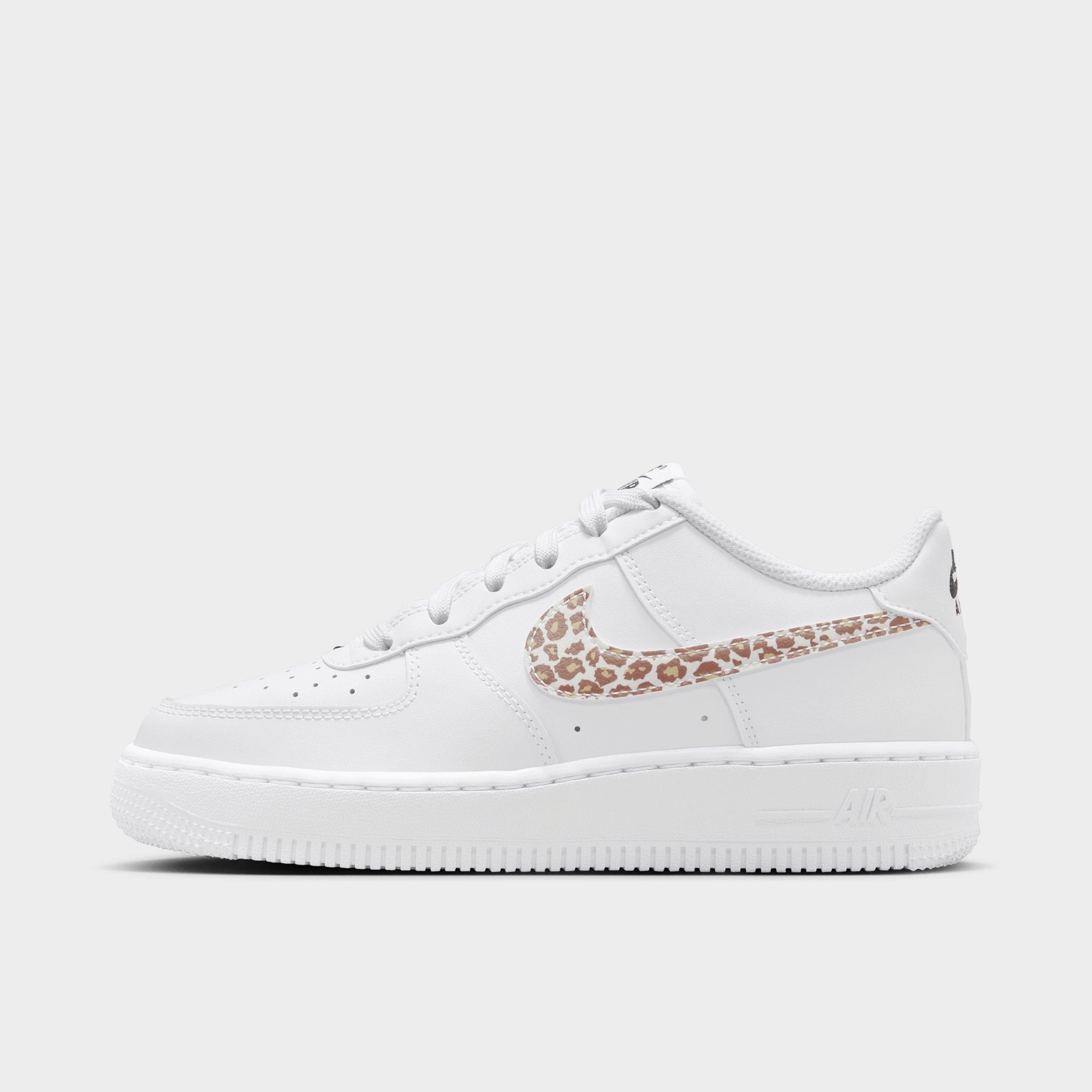 Nike Big Kids Air Force 1 Low Casual Shoes in White/Blackcolor Size: 6.5