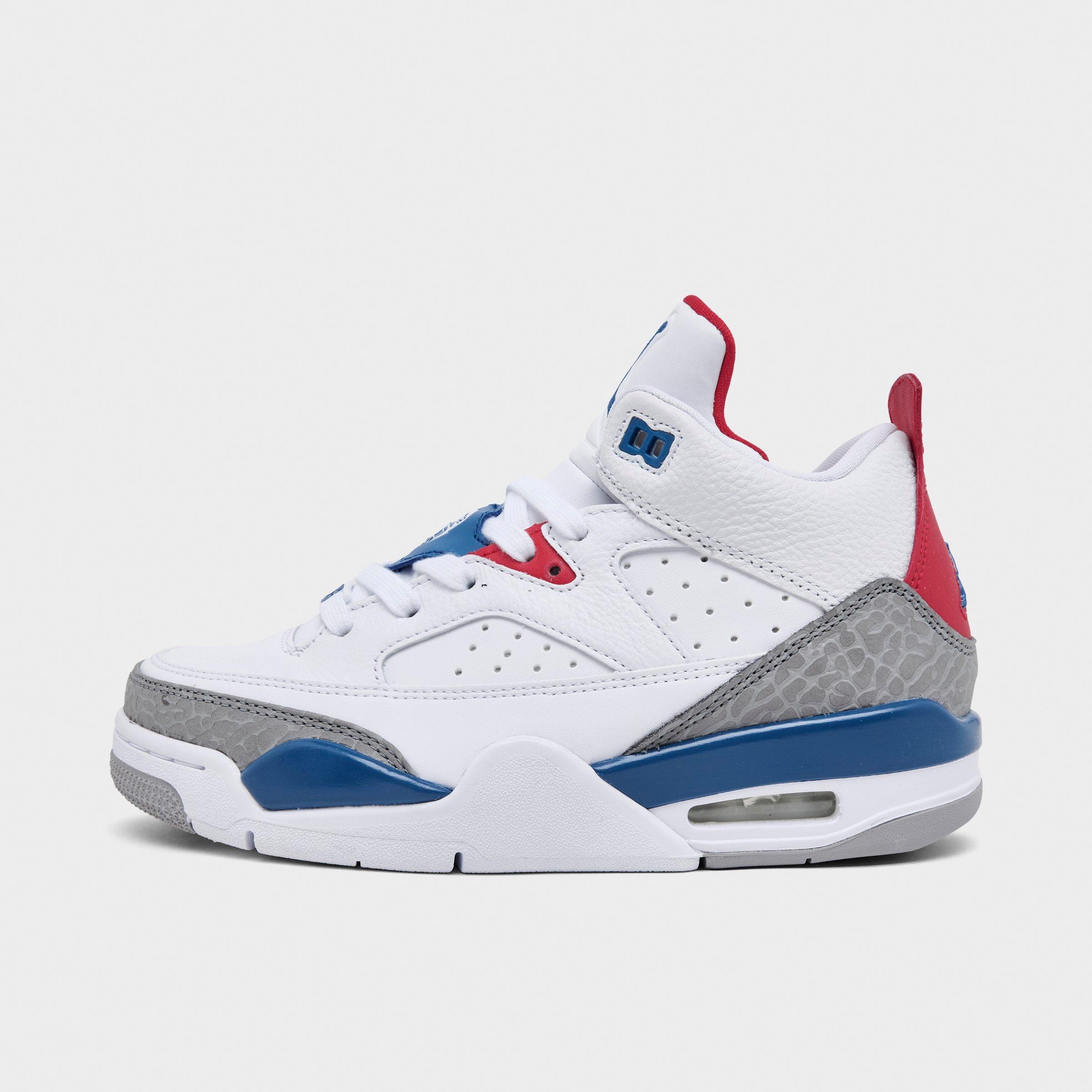 Jordan Big Kids Air Son of Mars Low Casual Shoes in White/Varsity Red/Light Smoke Grey Size: 7.0