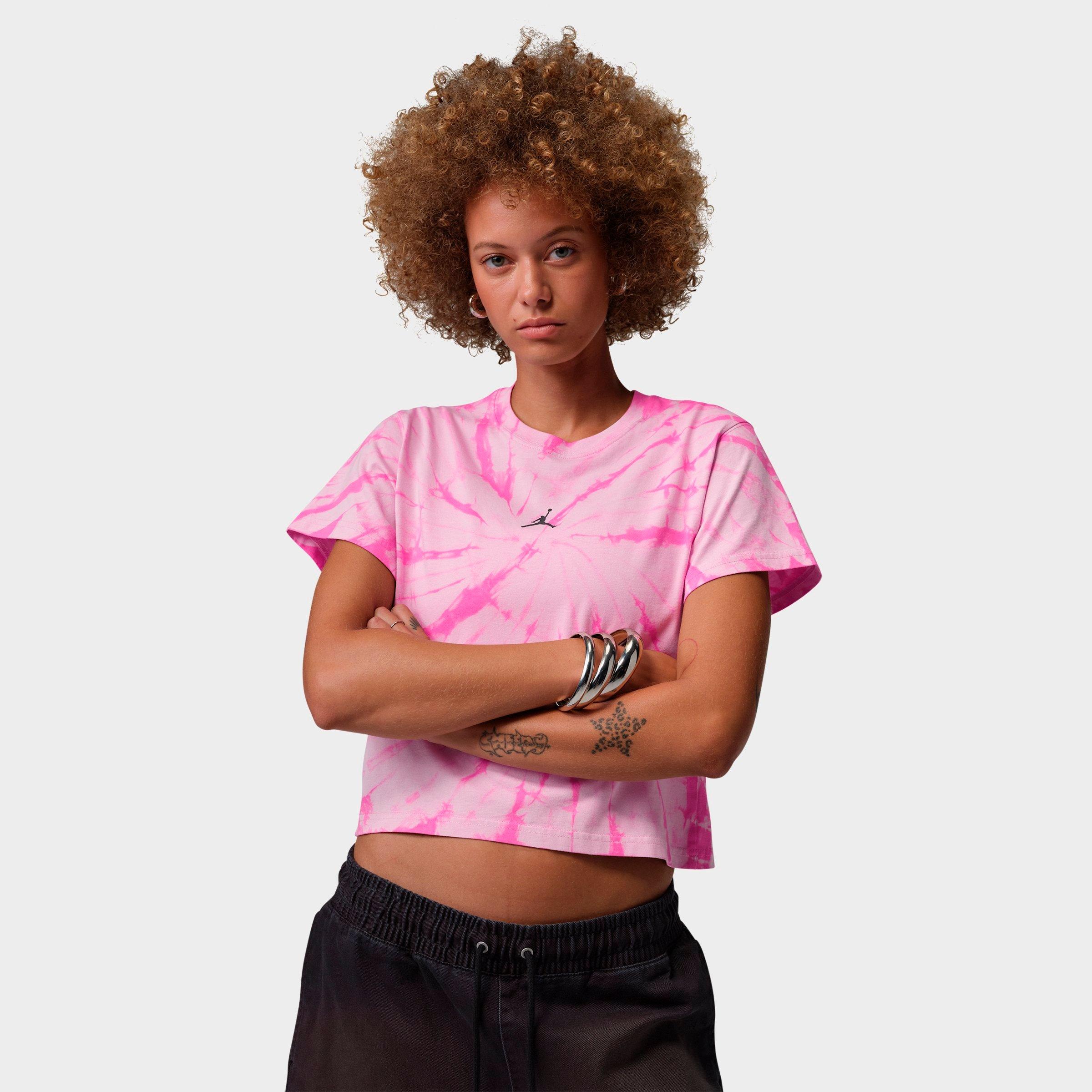 Jordan Women's Brooklyn All-over Print Graphic T-Shirt in Iced Carmine/Off Noir Size: Medium