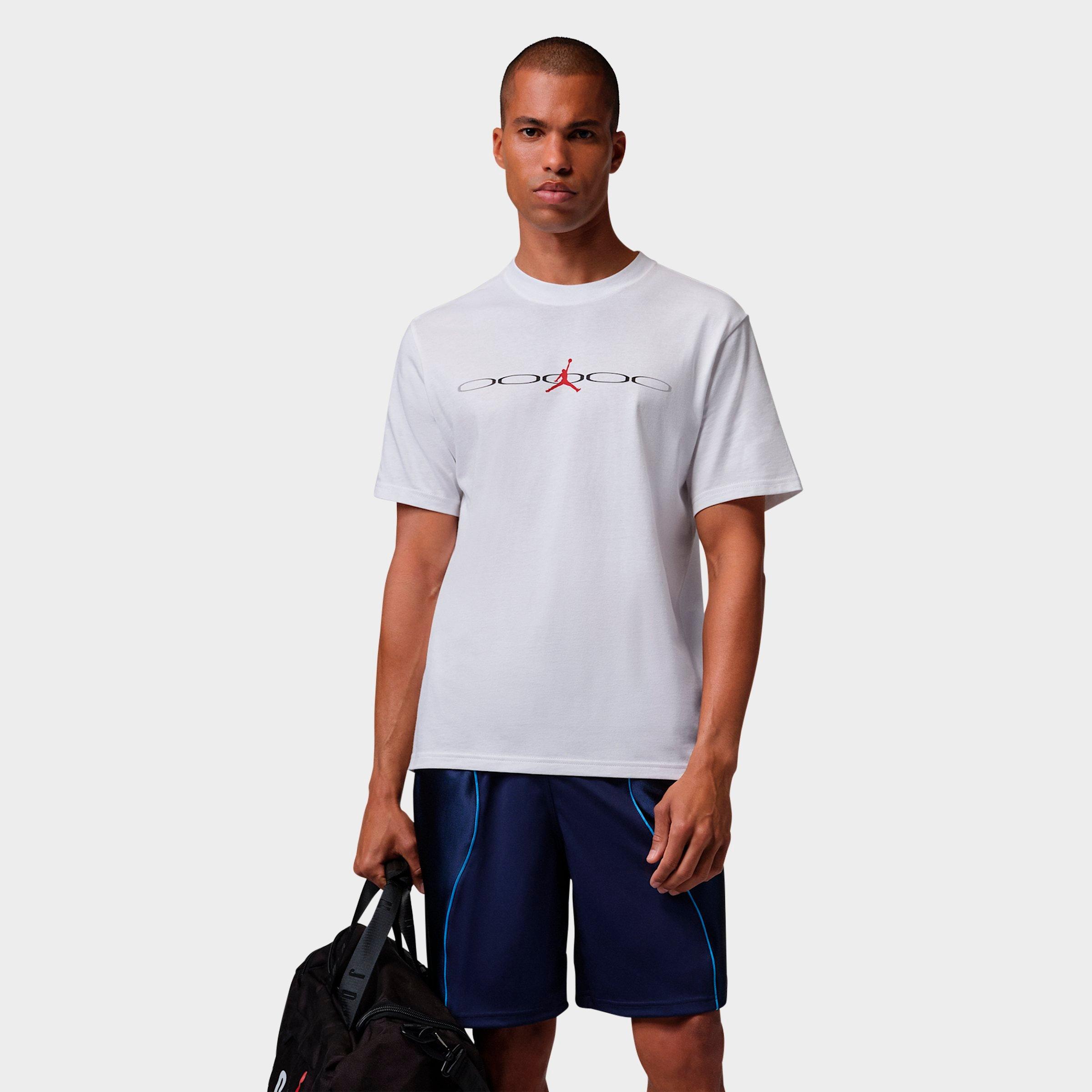 Jordan Men's Sport Dri-FIT T-Shirt in White/Black/University Red Size: Large