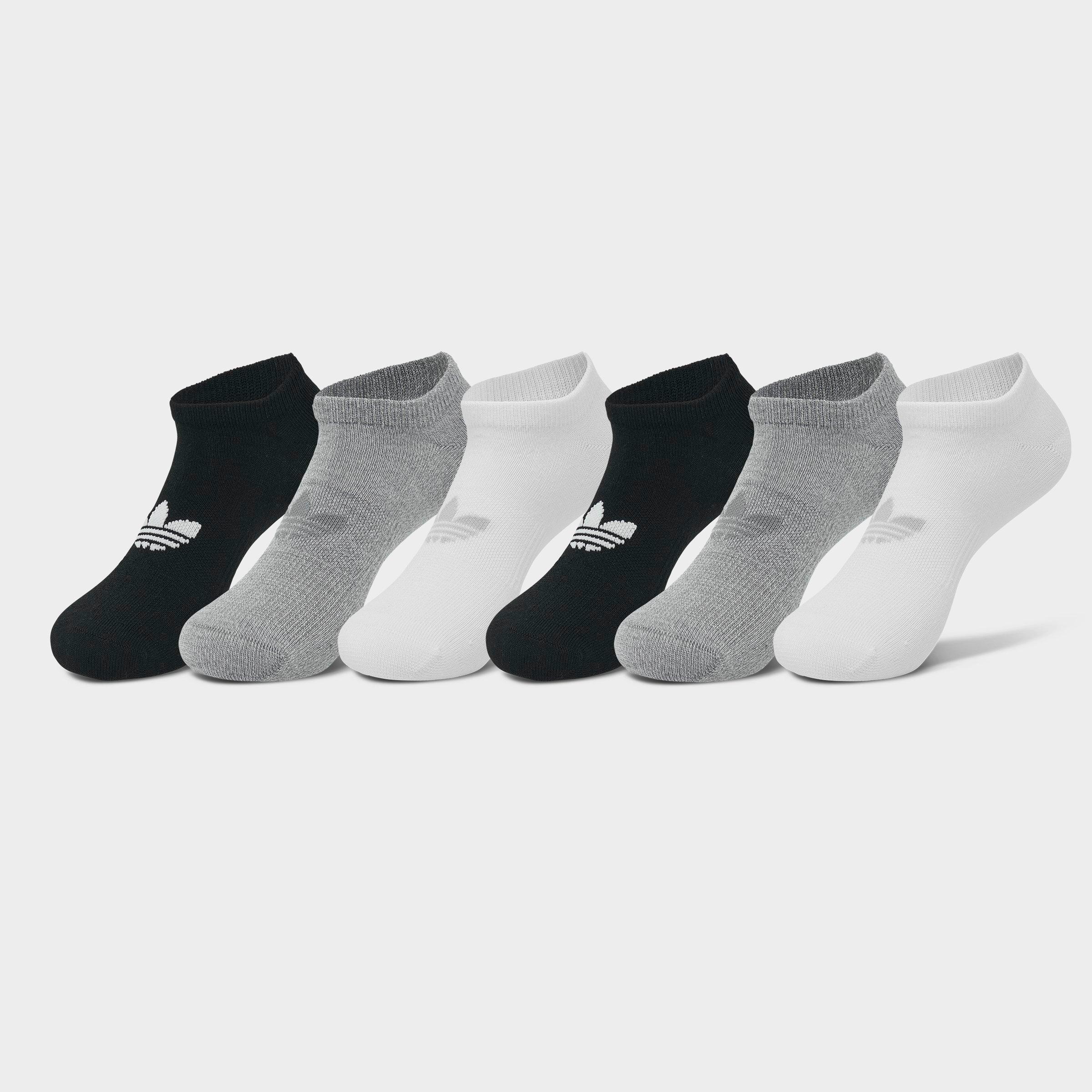 adidas Originals Superlite No-Show Socks (6-Pack) in Grey/White/Black Size: Medium