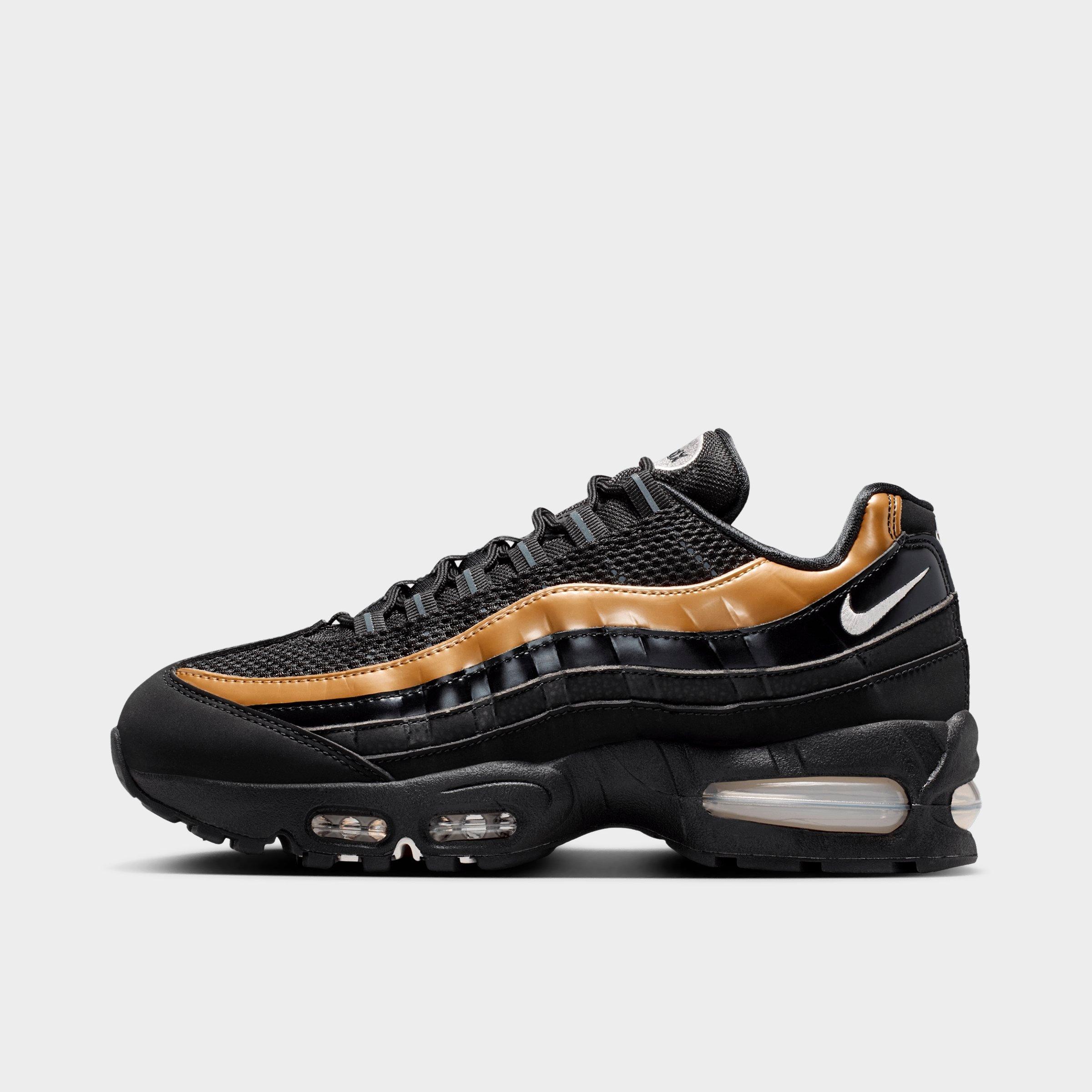 Nike Women's Air Max 95 Big Bubble Casual Shoes in Black/Light Charcoal/Metallic Gold Size: 9.5