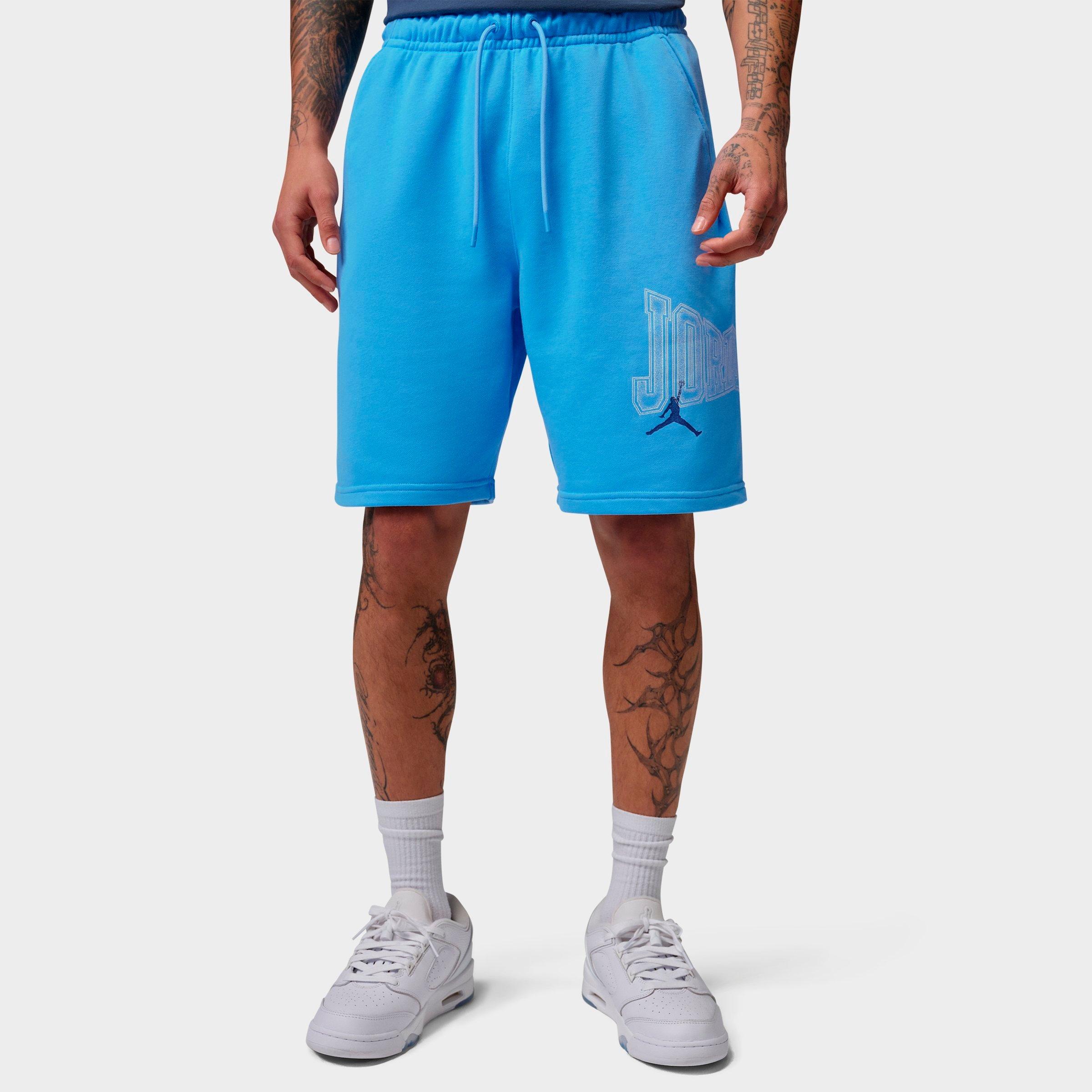 Jordan Men's Brooklyn Graphic 9" French Terry Shorts in University Blue/Midnight Navy Size: Medium