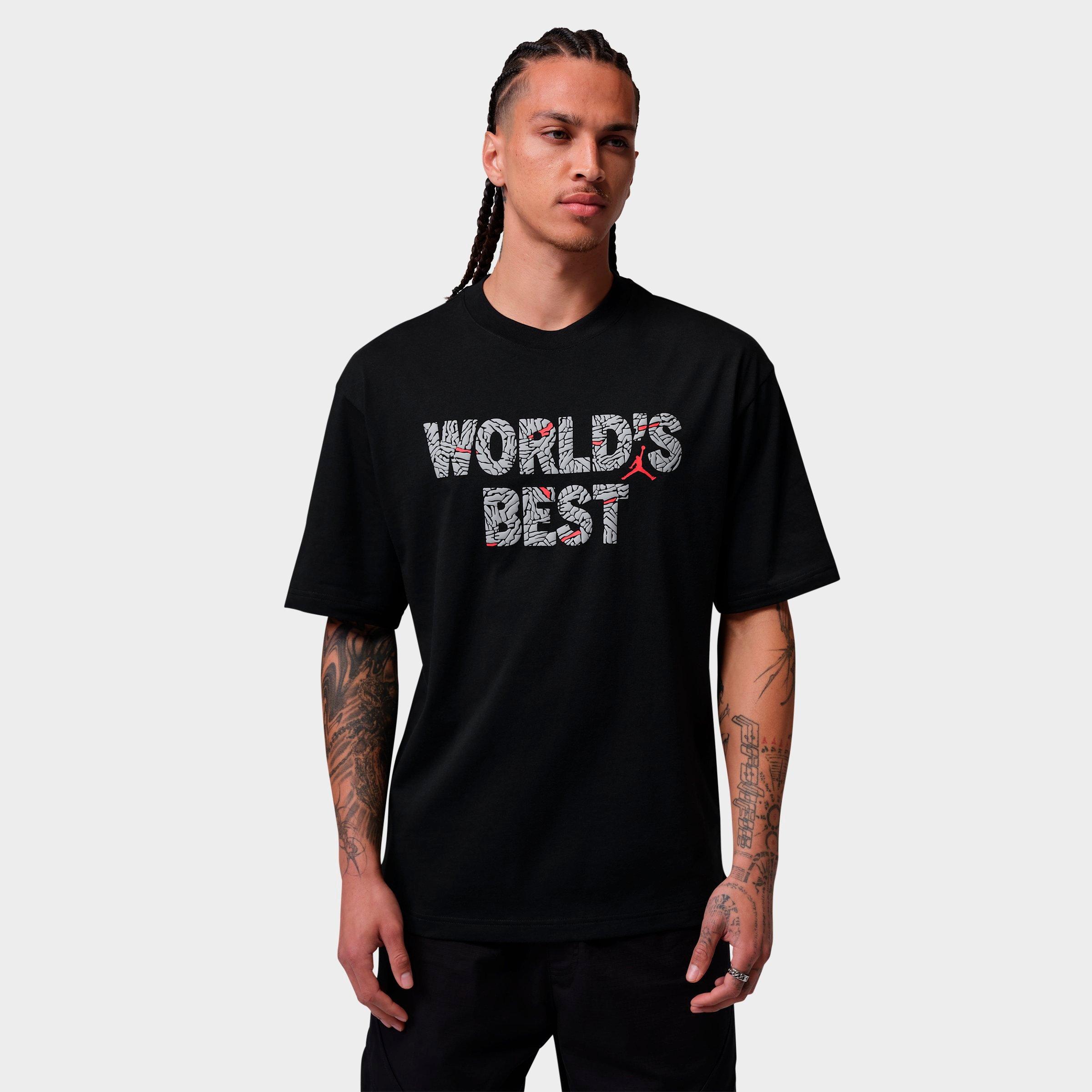 Jordan Men's Brooklyn World's Best T-Shirt in Black/University Red Size: Large