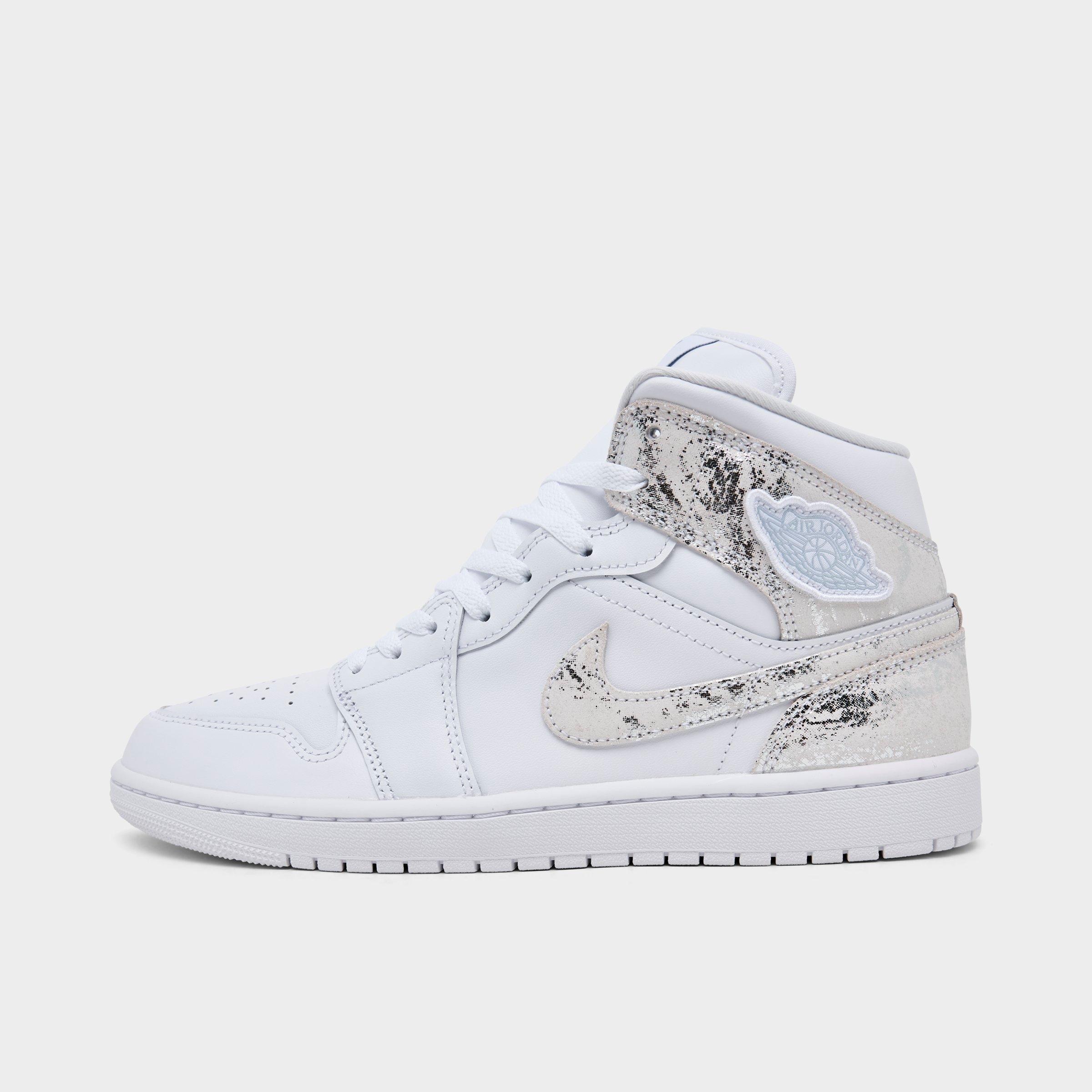 Jordan Men's Air Retro 1 Mid SE Casual Shoes in White/White Size: 8.0