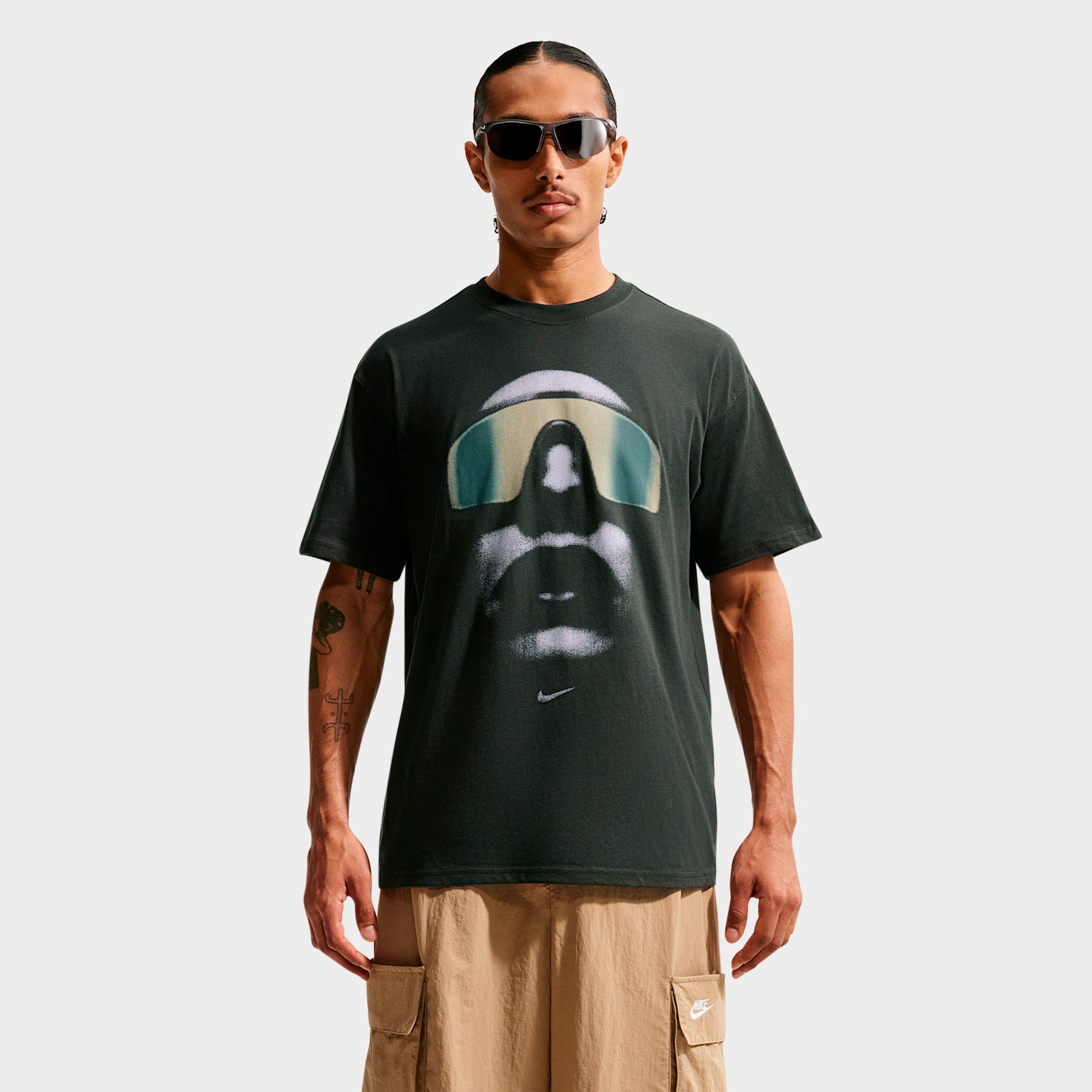 Nike Men's Sportswear Sunset Graphic T-Shirt in Black Spruce/Spruce Fog Size: Small