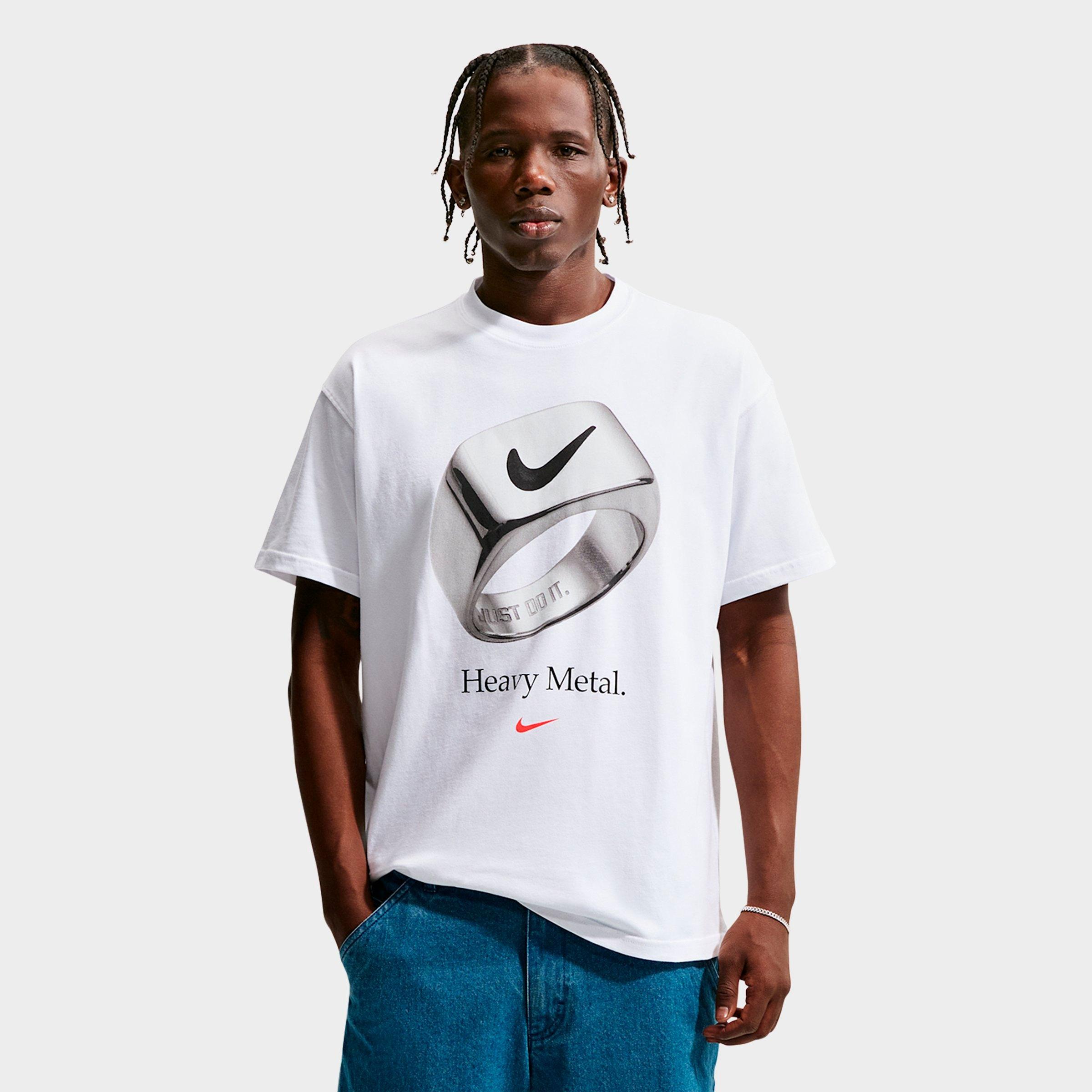 Nike Men's Sportswear Heavy Metal T-Shirt in White Size: Medium