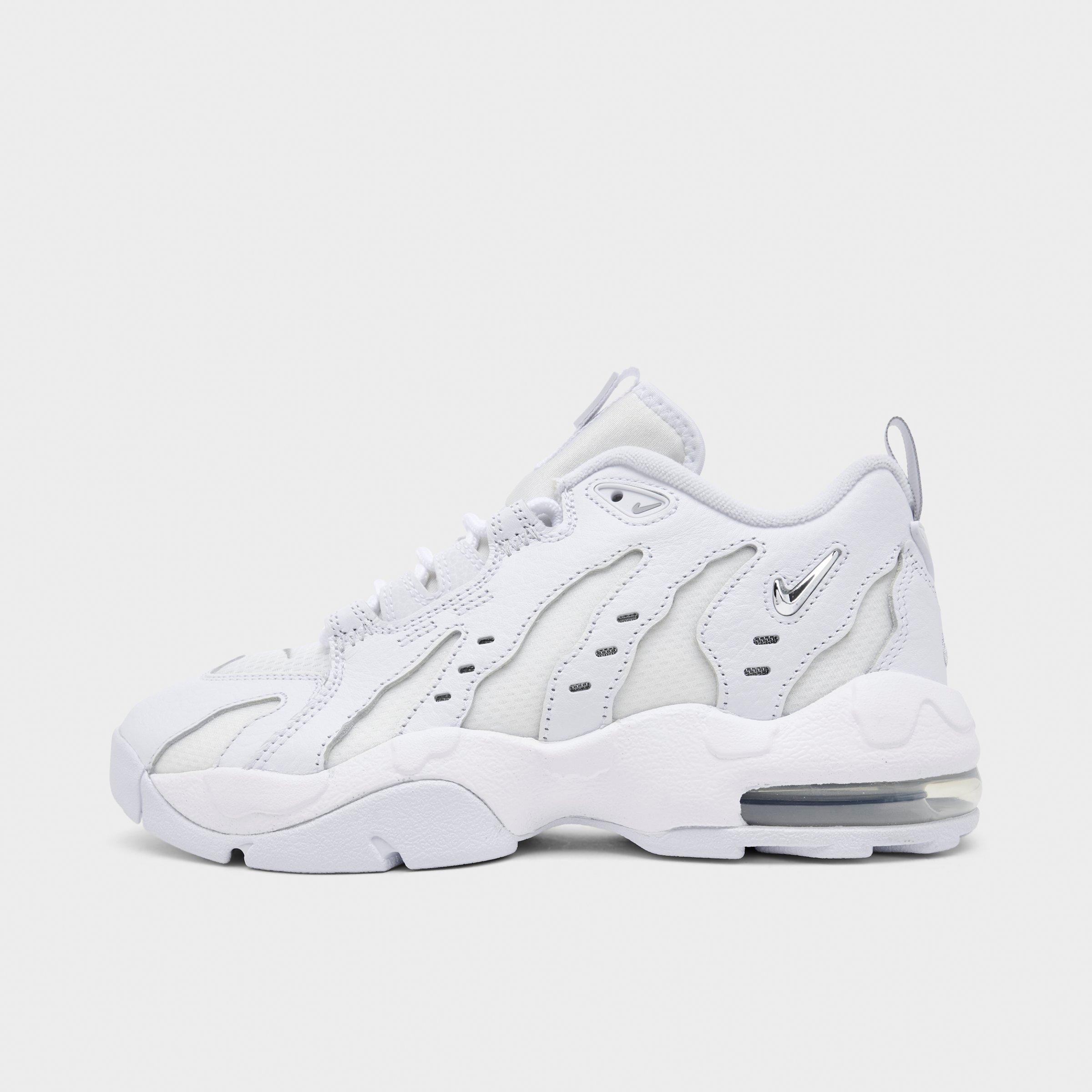Nike Big Kids Air DT Max â€˜96 Low Casual Shoes in White/Metallic Silver/White Size: 5.0