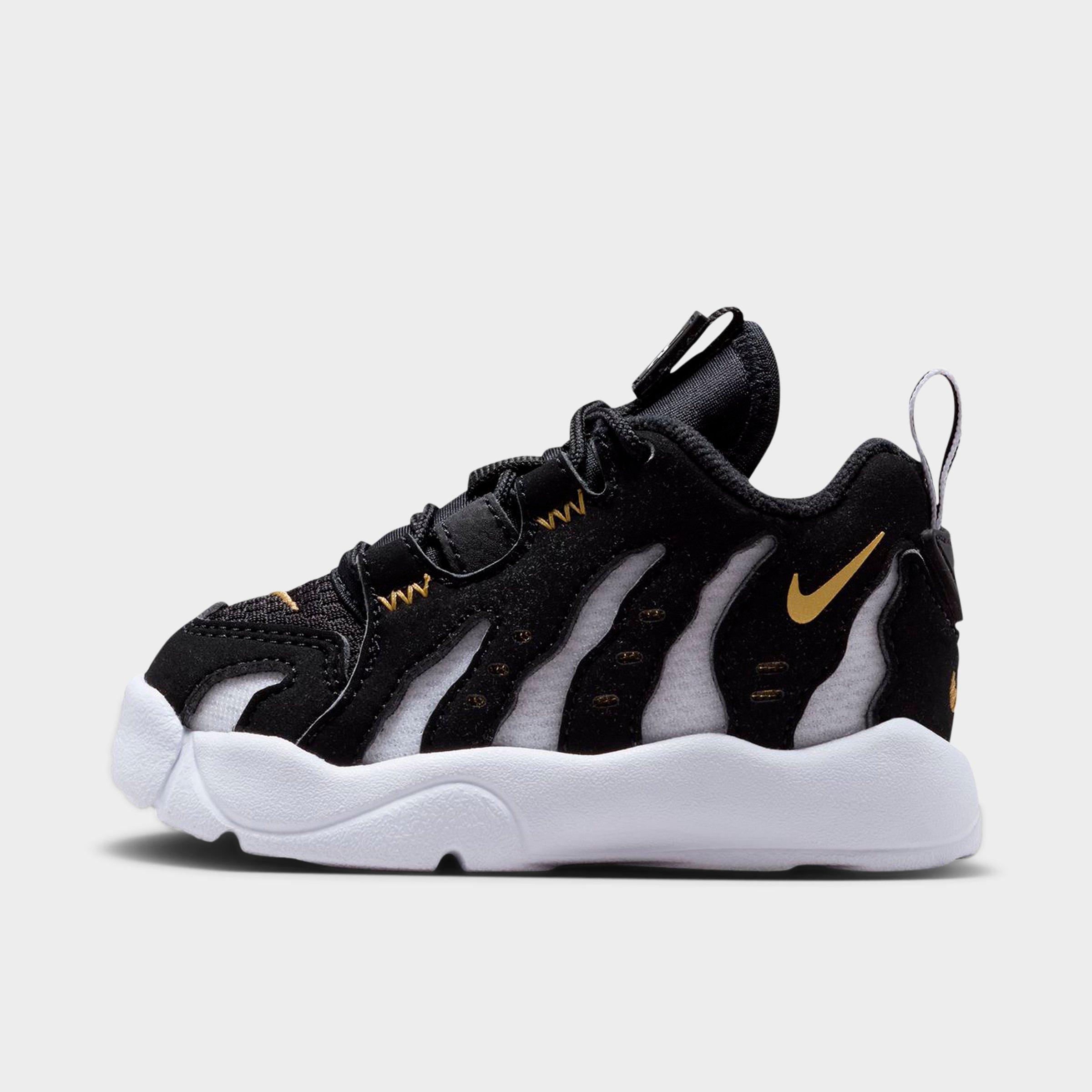 Nike Kids Toddler Air DT Max â€˜96 Low Casual Shoes in Black/Metallic Gold/White Size: 5.0