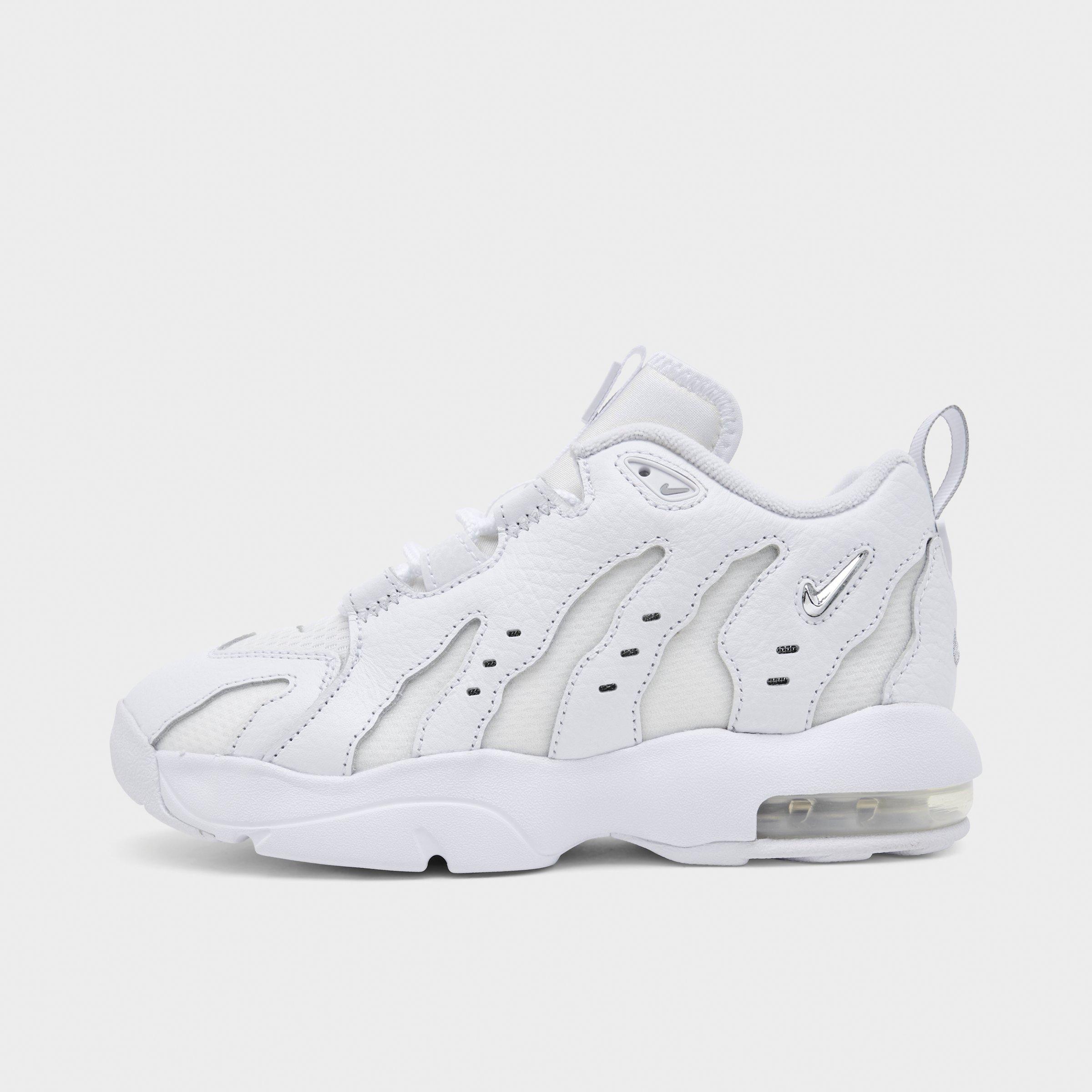 Nike Little Kids Air DT Max â€˜96 Low Casual Shoes in White/Metallic Silver/White Size: 1.5