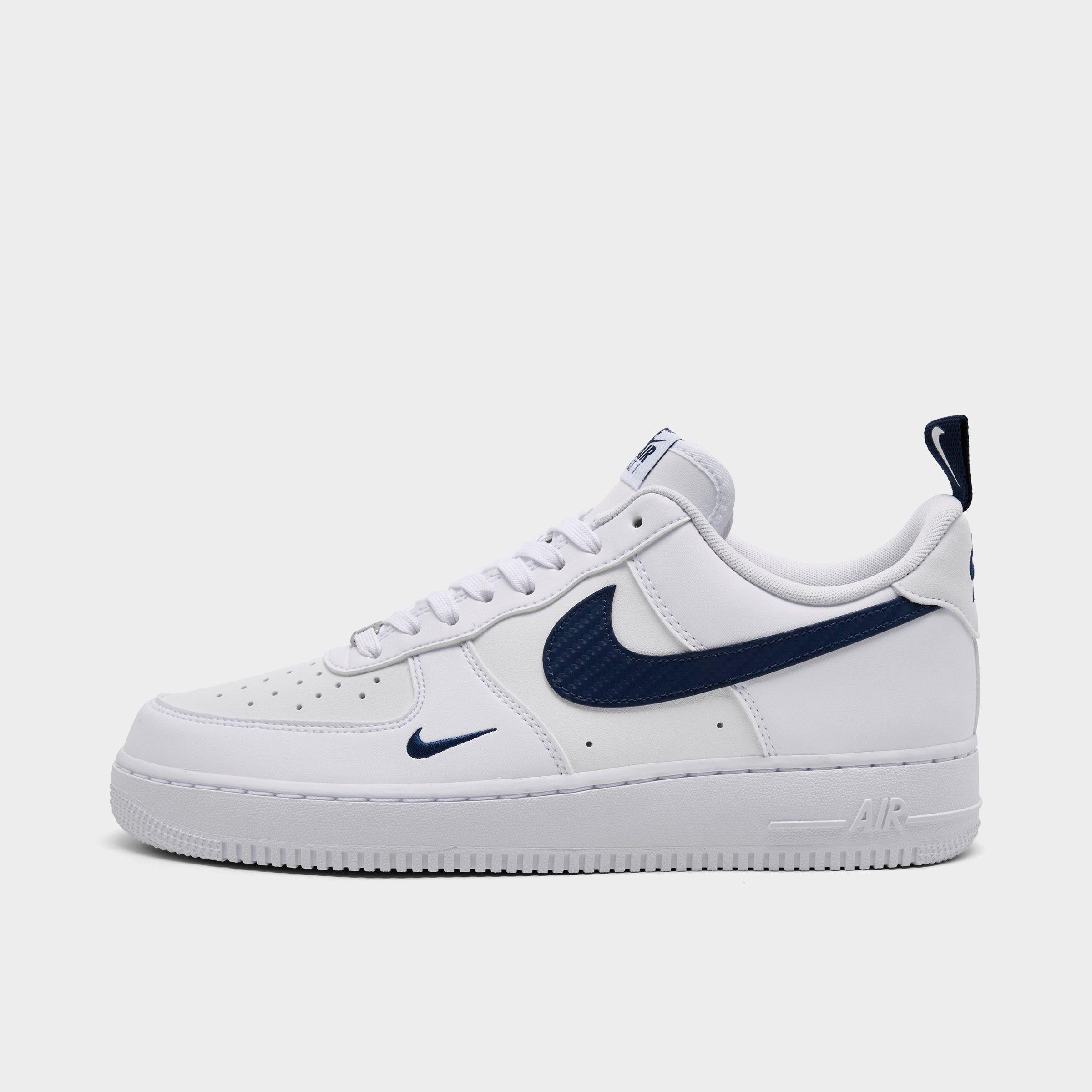 Nike Men's Air Force 1 '07 LV8 Casual Shoes in White/Midnight Navy/White Size: 8.5
