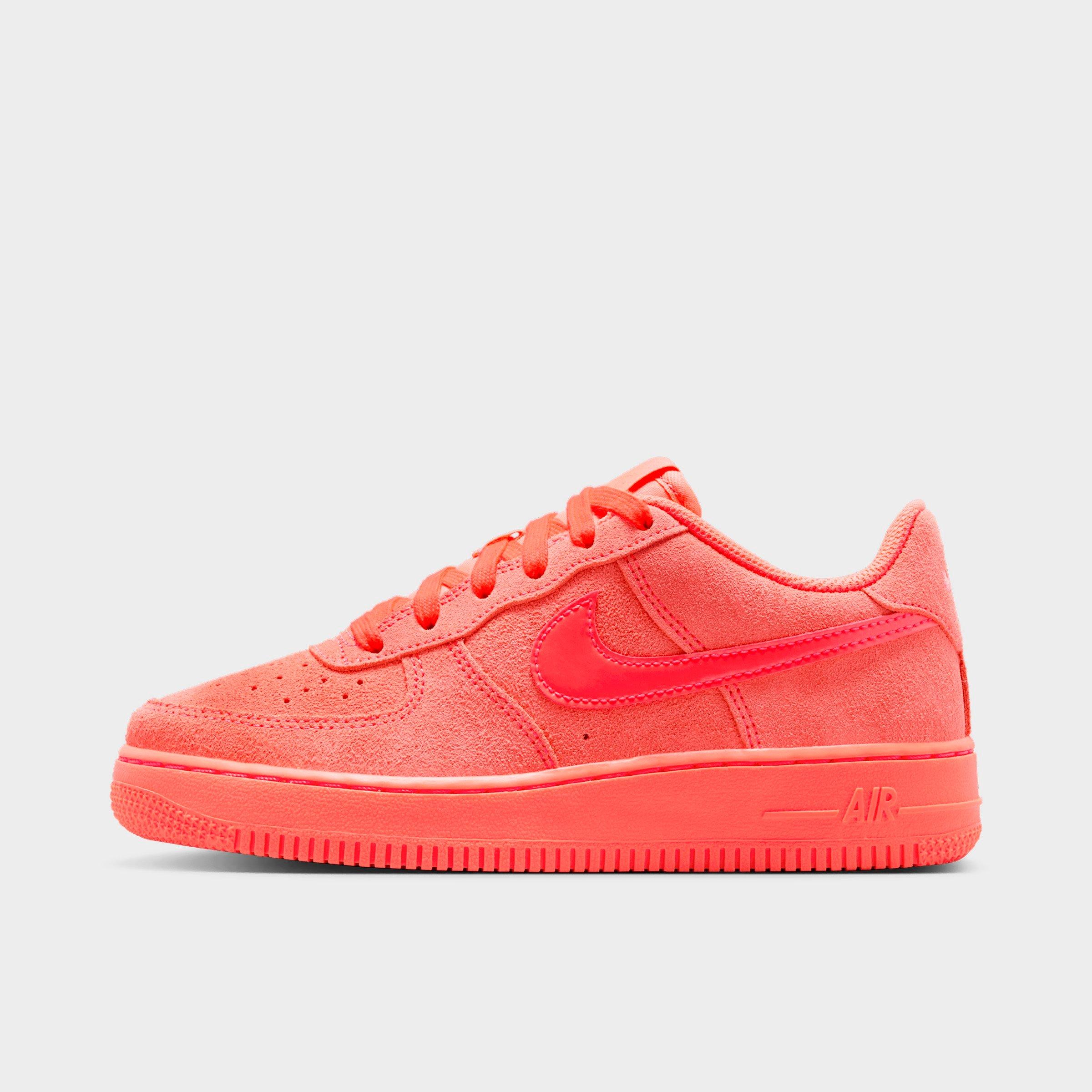 Nike Big Kids Air Force 1 Suede Casual Shoes in Hot Lava/Hot Lava/Hot Lava Size: 4.0