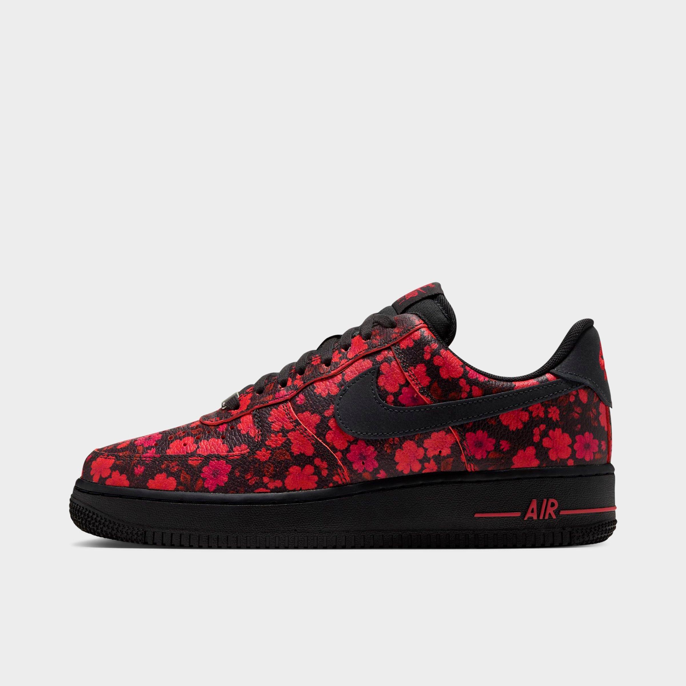 Nike Women's Air Force 1 '07 Floral Casual Shoes in Cinnabar/Off Noir Size: 9.0