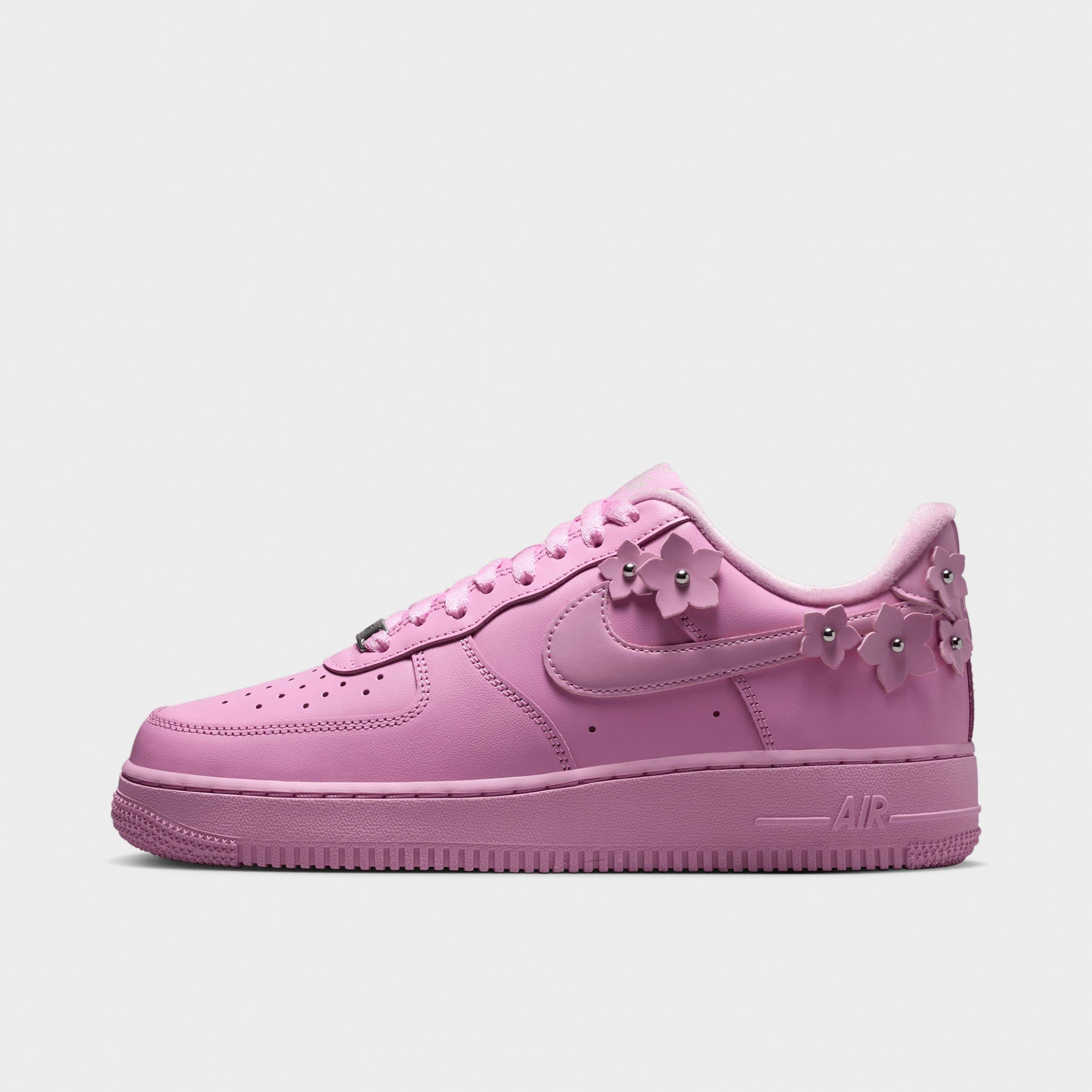 Nike Women's Air Force 1 '07 "Florette" Casual Shoes in Pink Rise/Pink Foam/Metallic Silver Size: 11.0