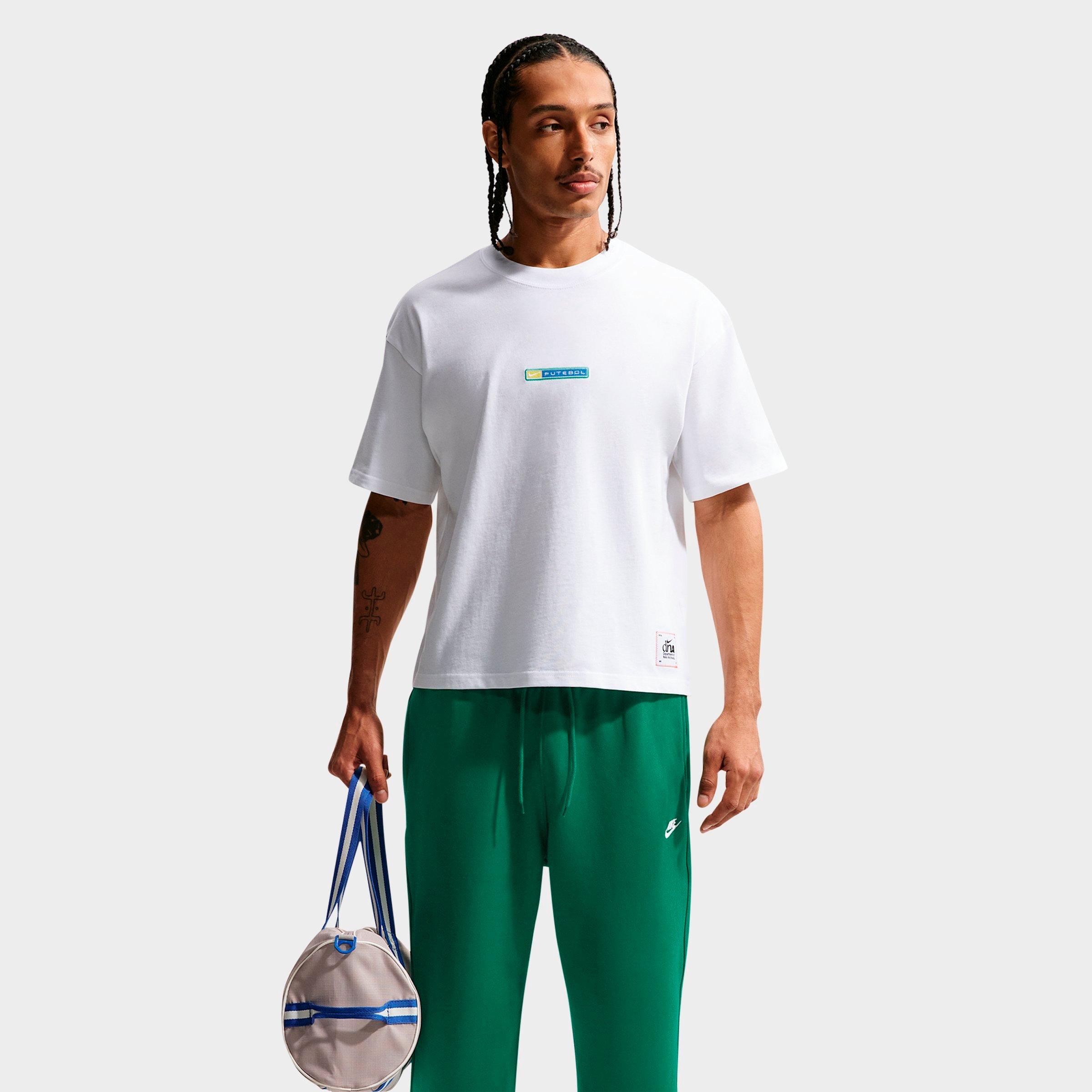 Nike Men's Sportswear Futebol T-Shirt in White/Canary/Light Photo Blue Size: Medium